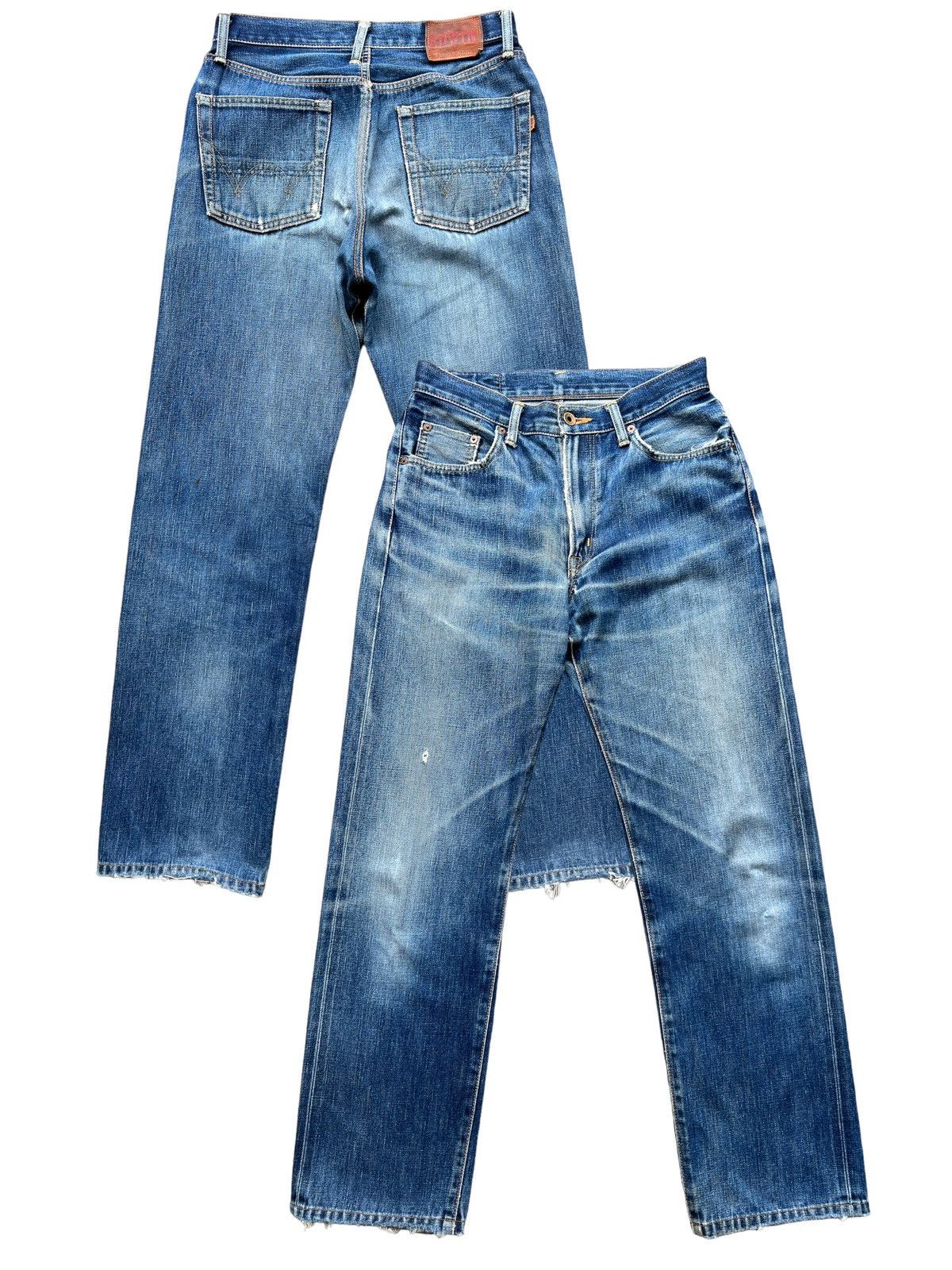image of Vintage Edwin 505Xx Selvedge Distressed Denim Jeans 30X30 in Blue, Men's