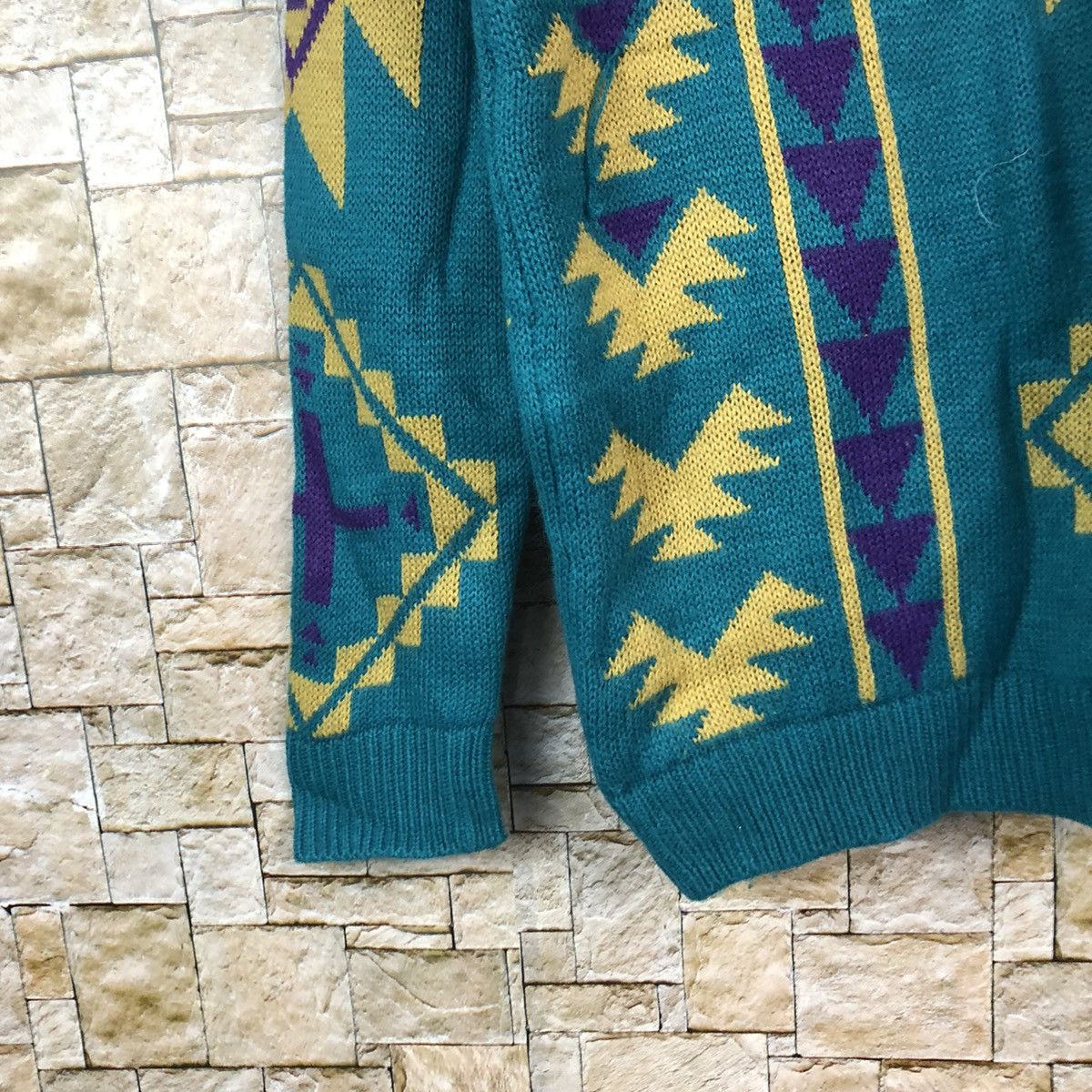 Japanese Brand Anap navajo art Blue sweatshirt Knitwear #A1092 Size US L / EU 52-54 / 3 - 7 Thumbnail