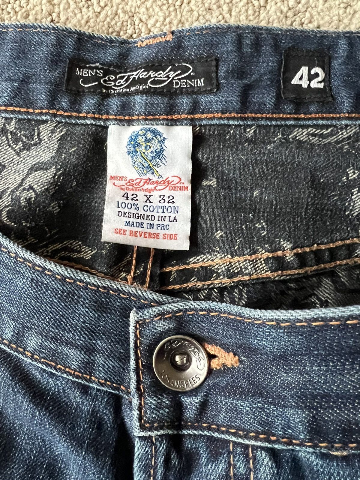 Christian Audigier × Ed Hardy Demon Tiger Lot 2007 Ed Hardy By Christian Antiger Size US 42 / EU 58 - 4 Thumbnail
