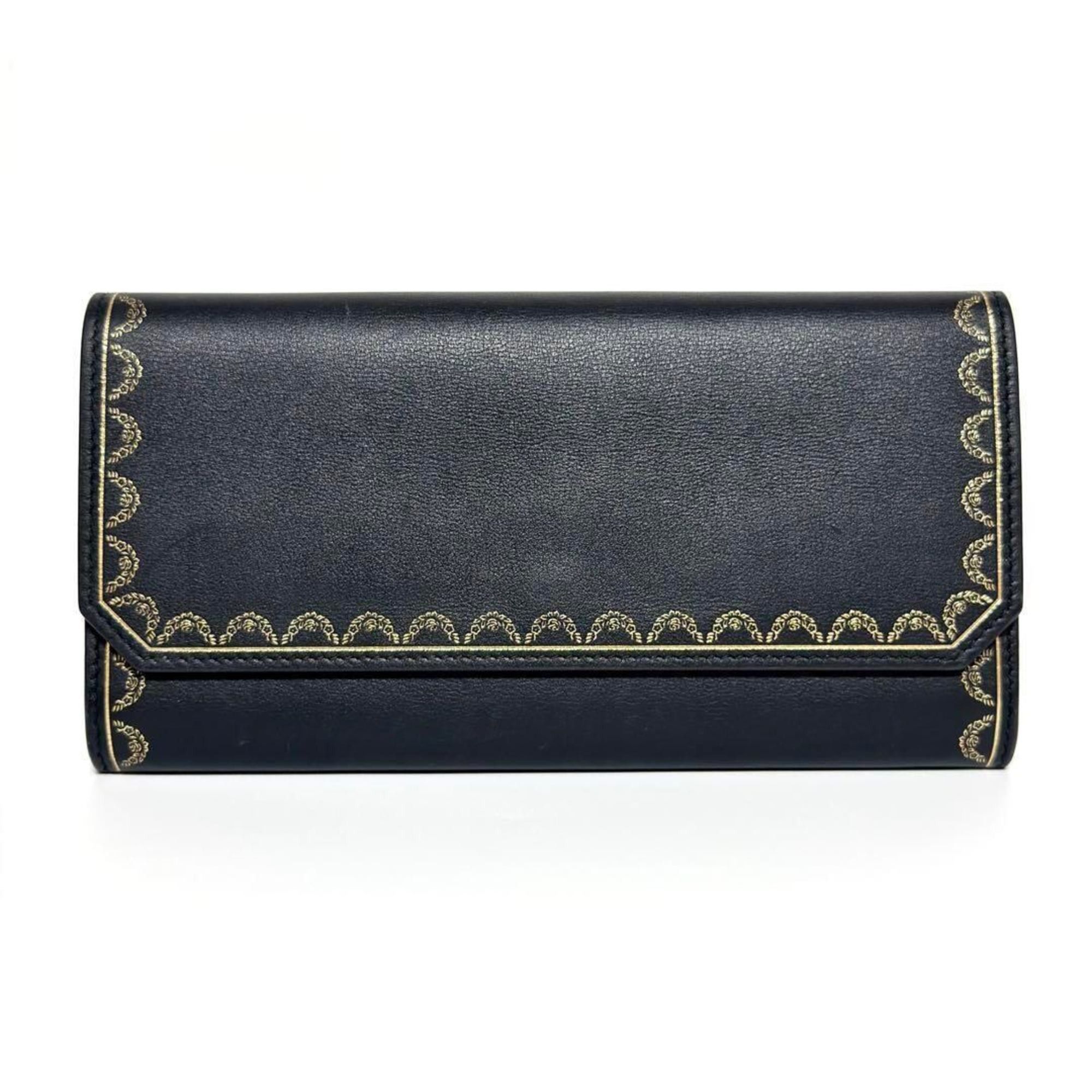 Cartier Cartier Women's Wallet Long Garland Leather Black Size ONE SIZE - 1 Thumbnail