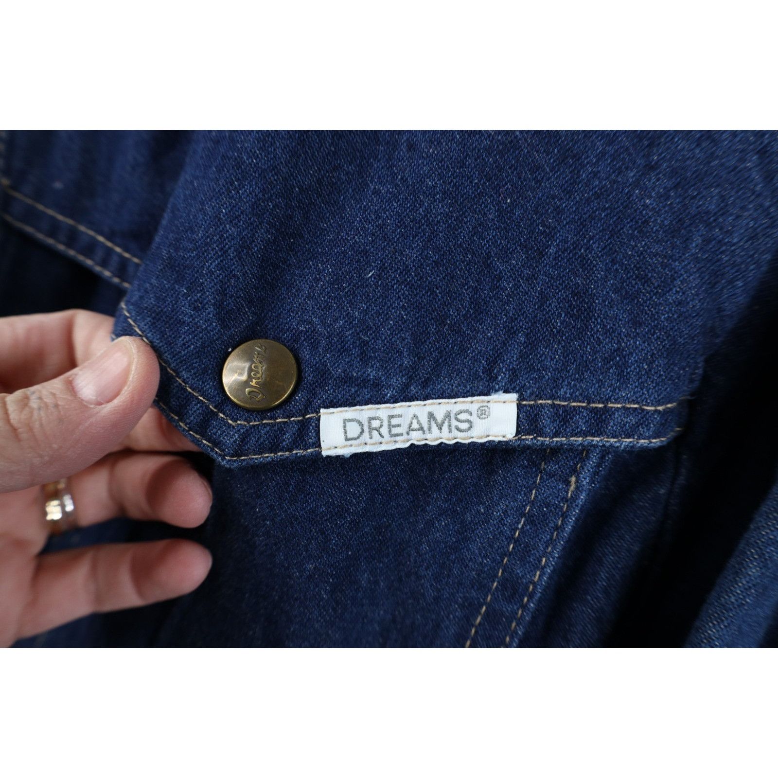 Vintage Deadstock Vintage 70s 80s Streetwear Long Sleeve Denim Dress Size M / US 6-8 / IT 42-44 - 9 Thumbnail