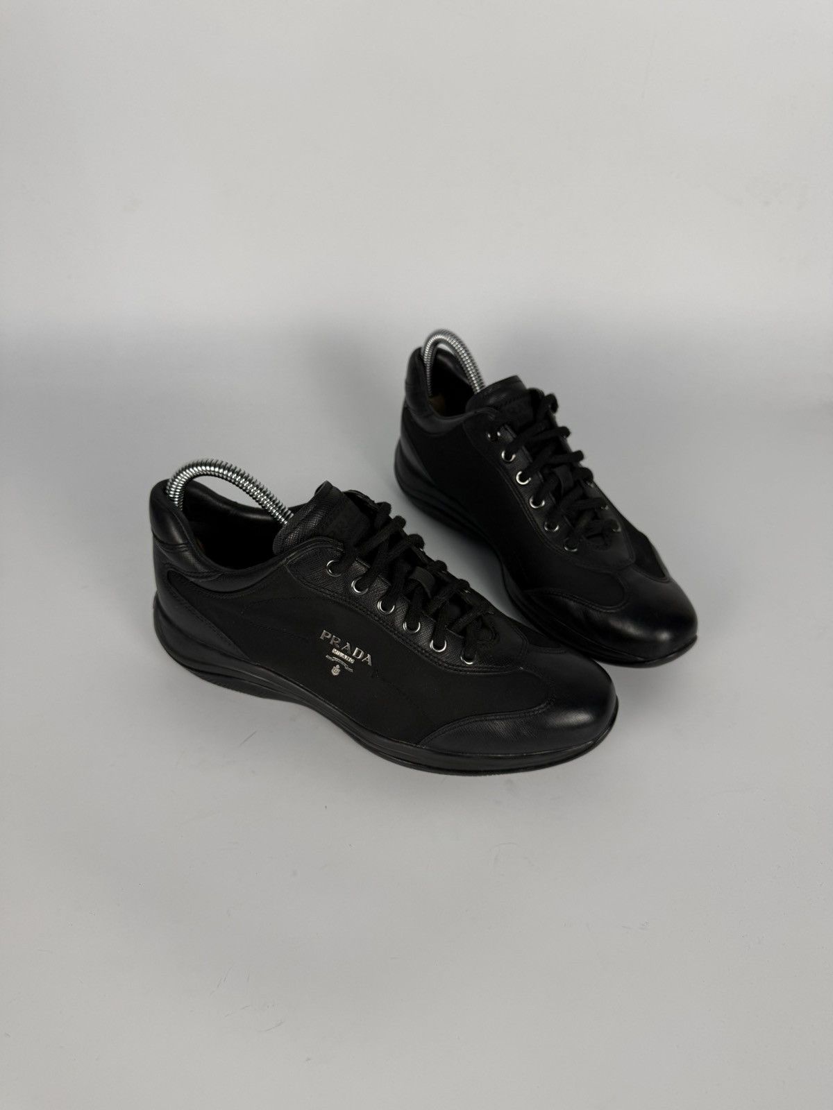 Prada Prada Milano Black Nylon & Leather Sneakers Size US 6.5 / IT 36.5 - 7 Thumbnail