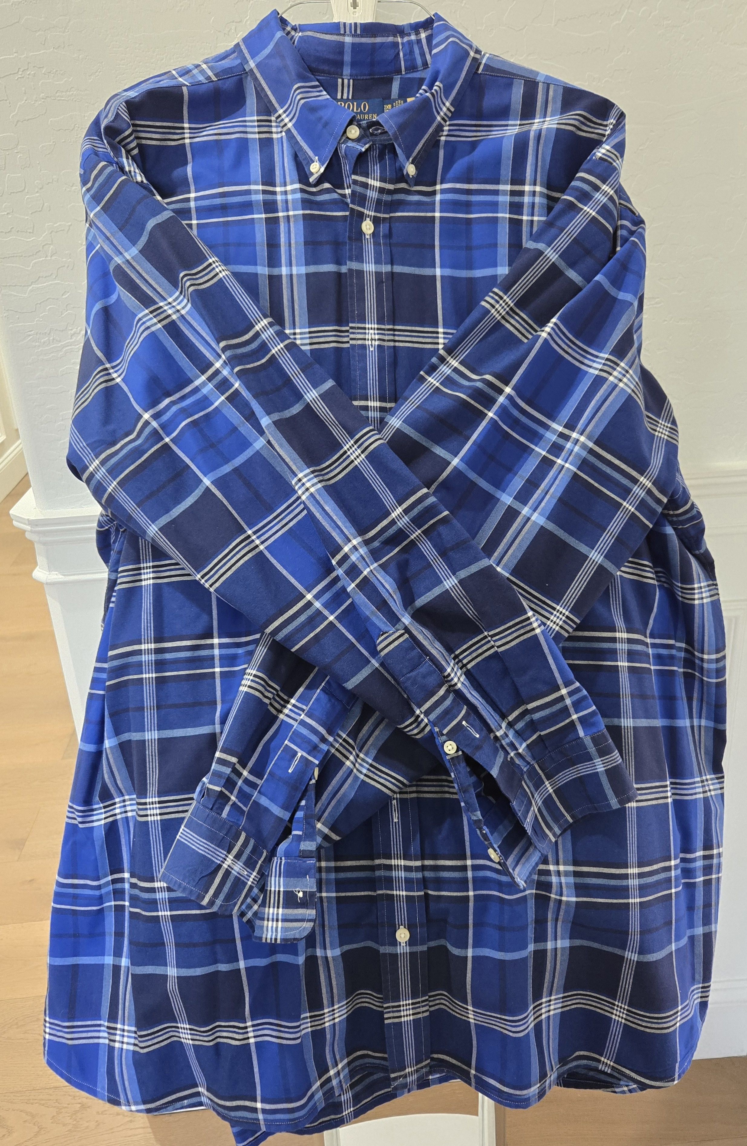 Polo Ralph Lauren Polo Ralph Lauren Blue Plaid Oxford Shirt - Size 2XB/2TG Size US XXL / EU 58 / 5 - 2 Thumbnail