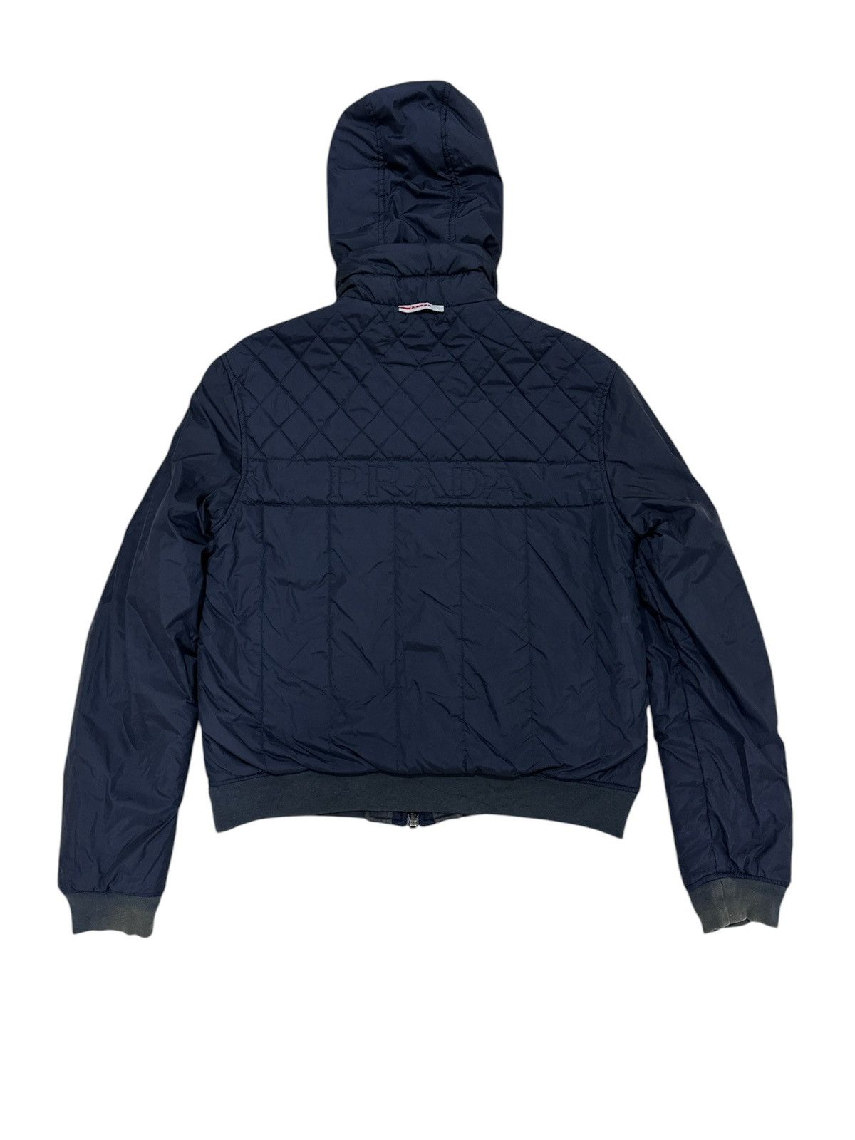 Prada PRADA Reversible Cotton Nylon Jacket Hooded Big Logo Design Size US M / EU 48-50 / 2 - 2 Thumbnail