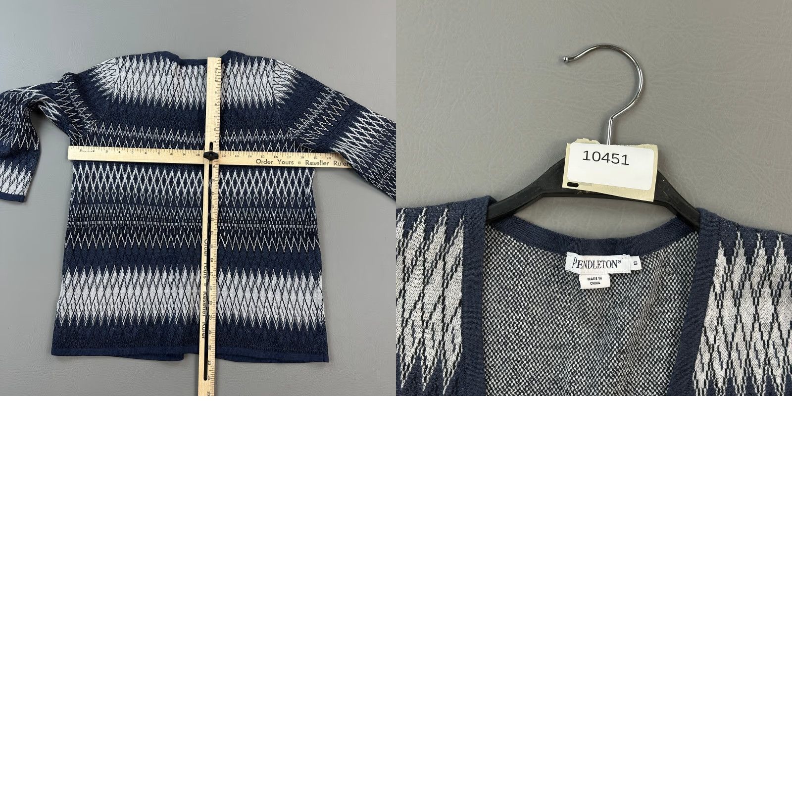 Pendleton Pendleton Sweater Women's Small Blue White Linen Blend Button Front Cardigan Size S / US 4 / IT 40 - 9 Thumbnail