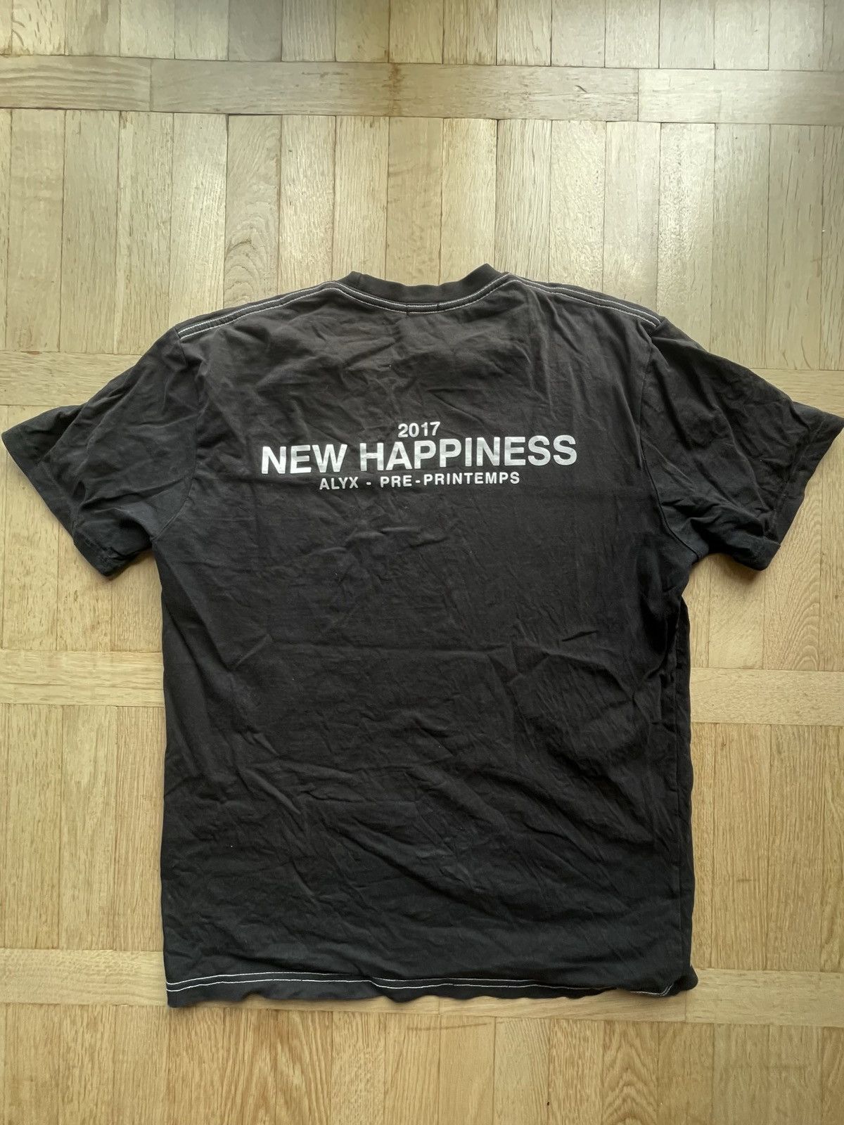 image of 1017 Alyx 9Sm x Alyx New Happiness Pre Printemps 2017 Tee Shirt in Black, Men's (Size Medium)