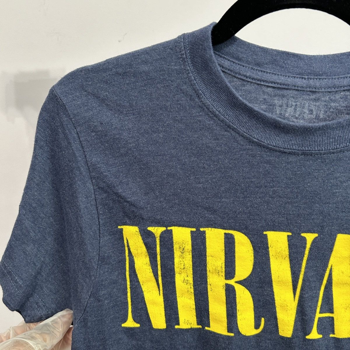 Nirvana Nirvana Dark Blue and Yellow Graphic Tee Sz Small - "Harley" Size S / US 4 / IT 40 - 5 Thumbnail