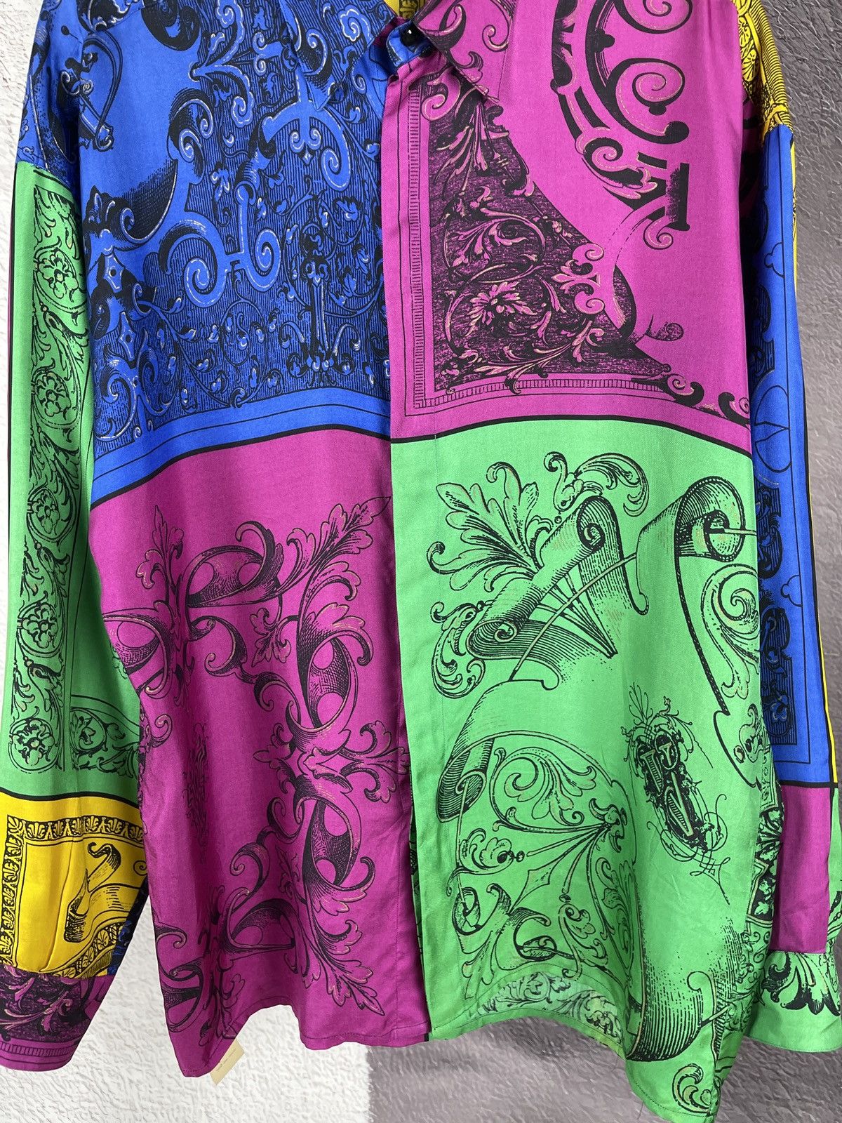 Versace Gianni Versace vintage 80s 90s colour block silk ls shirt Size US M / EU 48-50 / 2 - 11 Thumbnail