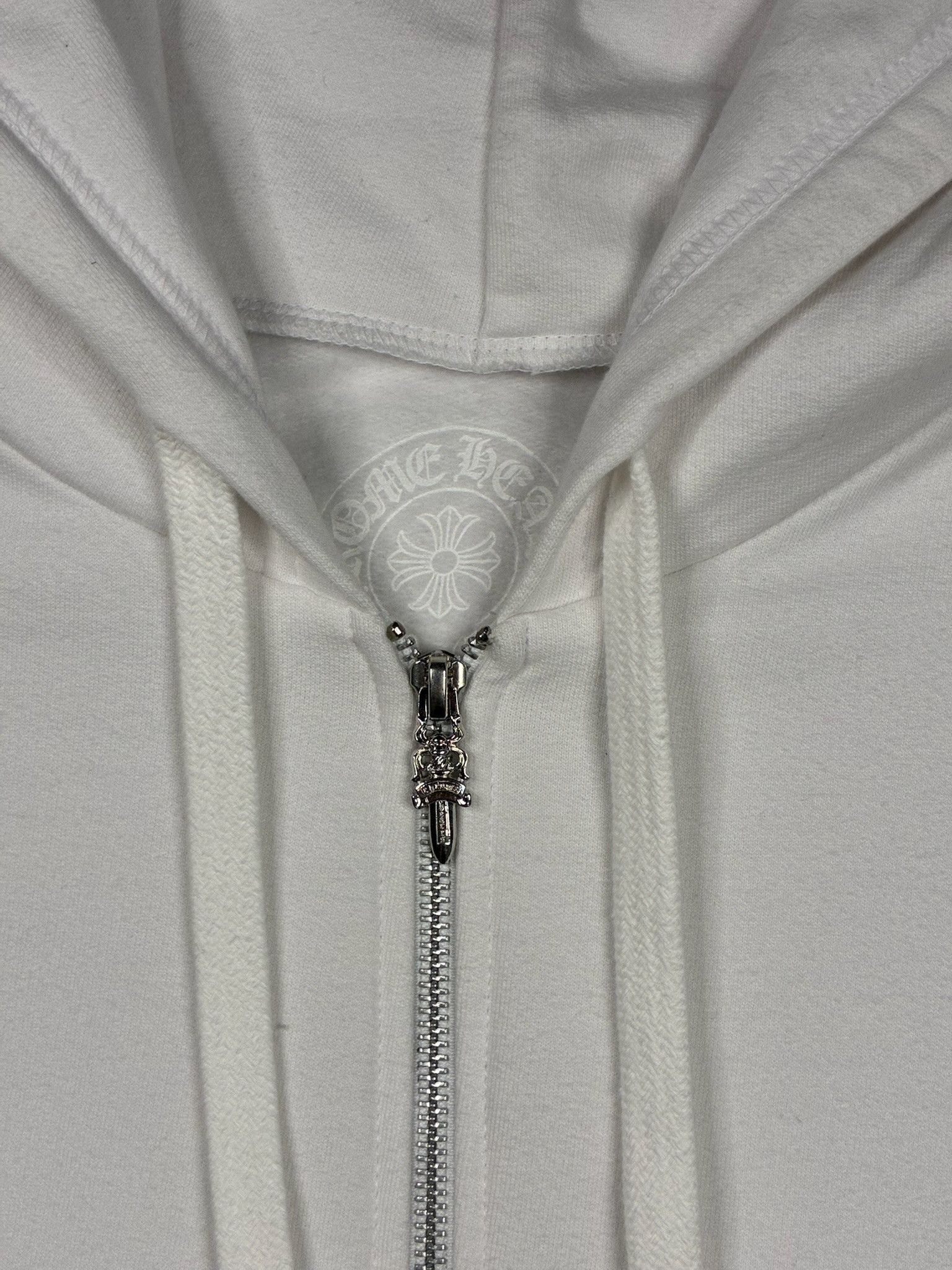 Chrome Hearts Chrome Hearts Vertical Logo Zip Up Hoodie "white" Size US L / EU 52-54 / 3 - 2 Thumbnail