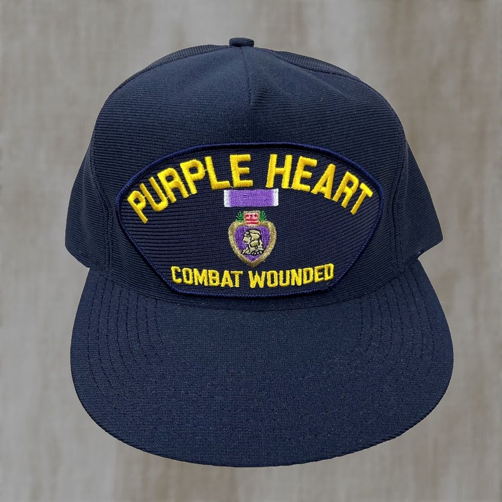 Vintage Vintage Purple Heart Hat Cap Snapback USA Army Military Combat Wounded Patch Size ONE SIZE - 1 Thumbnail