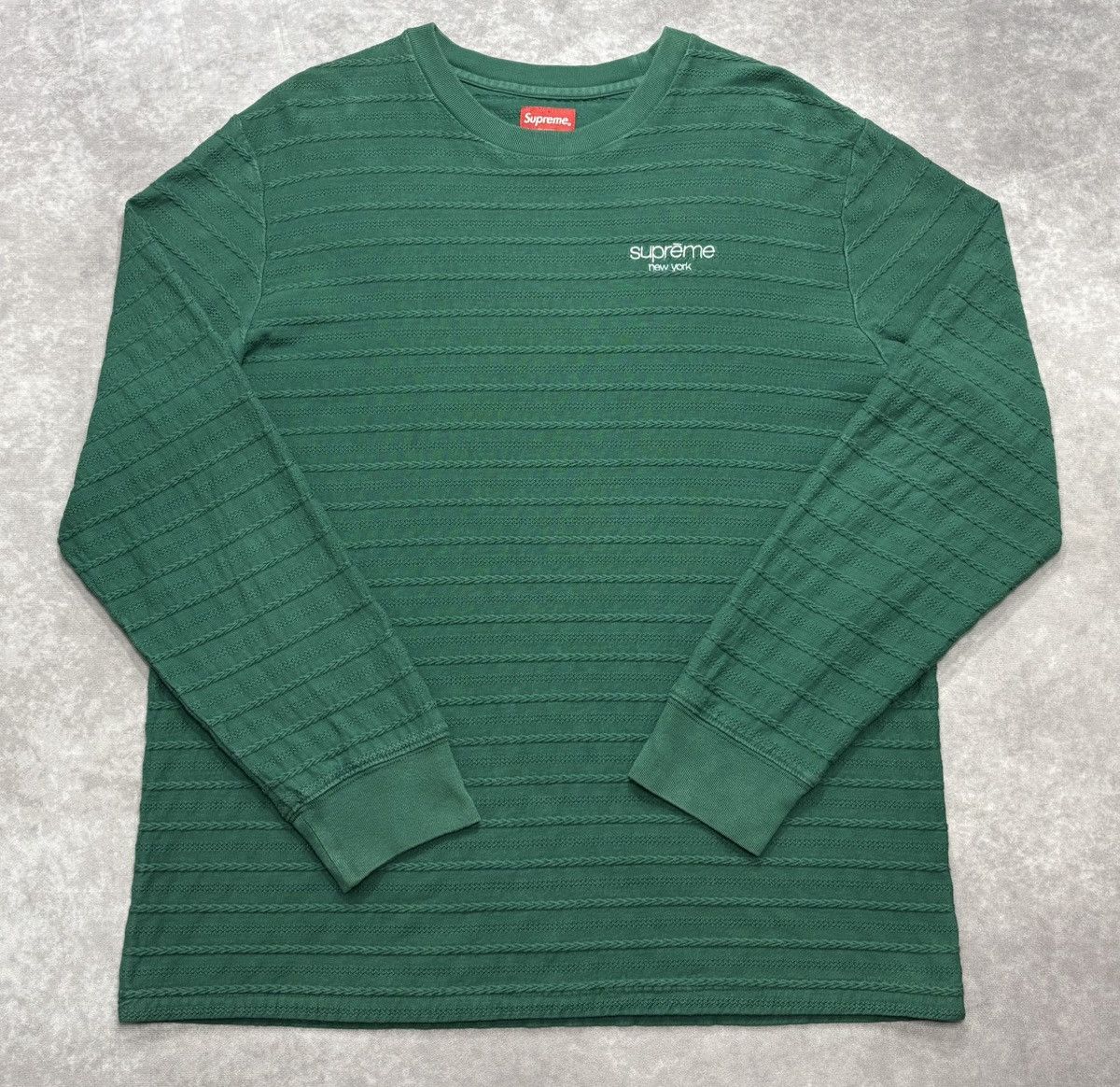 Supreme Supreme Rope Stripe L/S Top Dark Green Size US M / EU 48-50 / 2 - 1 Thumbnail
