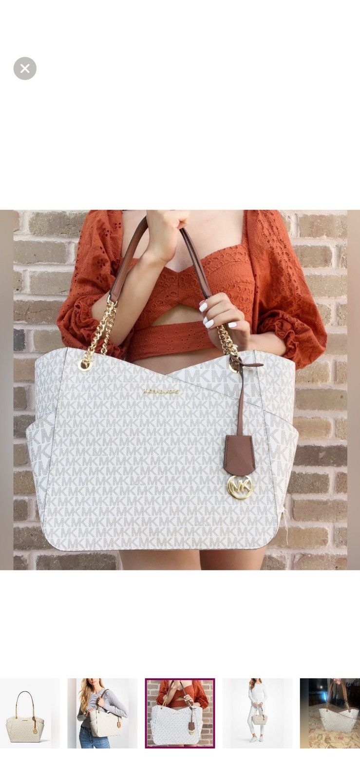 Michael Kors BRAND NEW Michael Kors Vanilla JetSet Large Shoulder Bag Size ONE SIZE - 3 Thumbnail