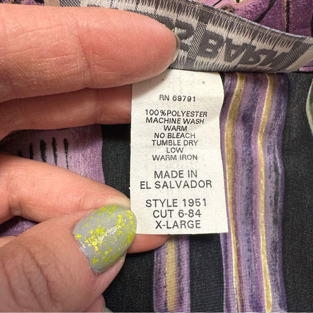 Other Vintage Dress Barn Purple Patchwork Print Shirt With Attach Size XL / US 12-14 / IT 48-50 - 8 Thumbnail