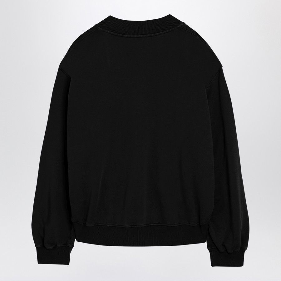 The Attico o1d2blof1024 Cotton V-Neck Sweatshirt in Black Size S / US 4 / IT 40 - 2 Thumbnail