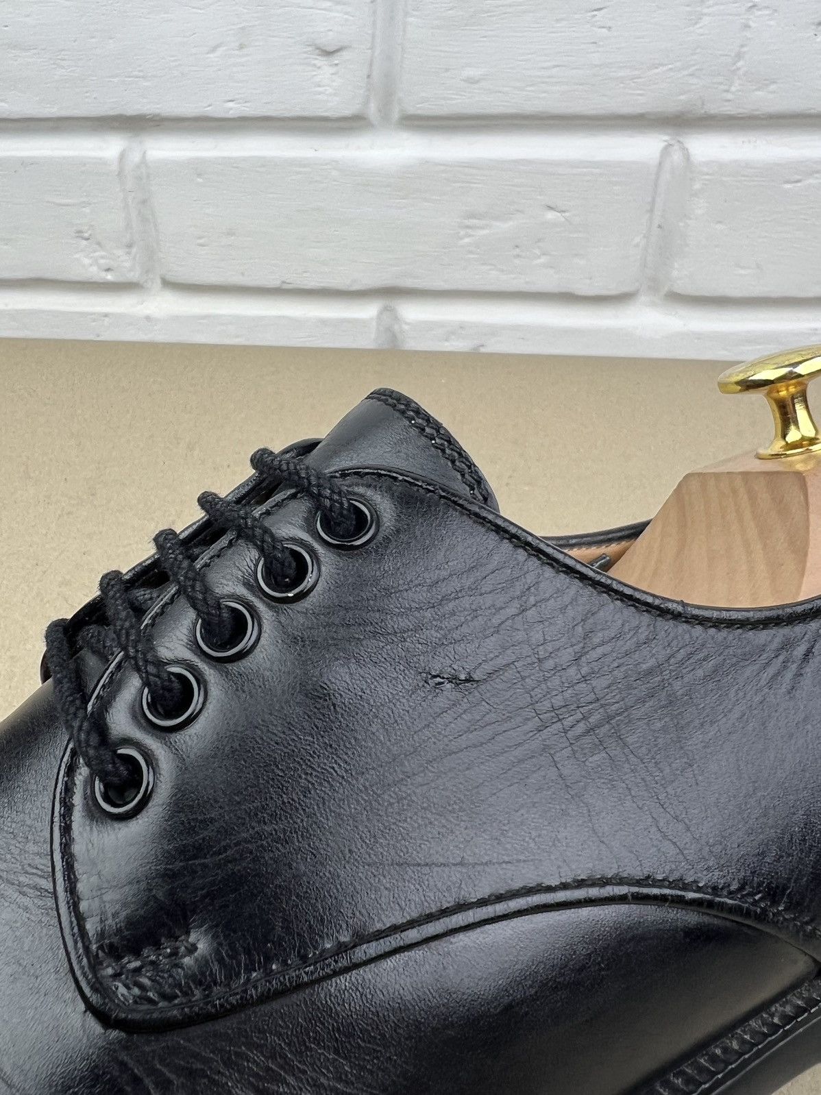 Gucci GUCCI Derby Leather Shoes Lace Up Web Stripe Black Men’s Size US 10.5 / EU 43-44 - 11 Thumbnail
