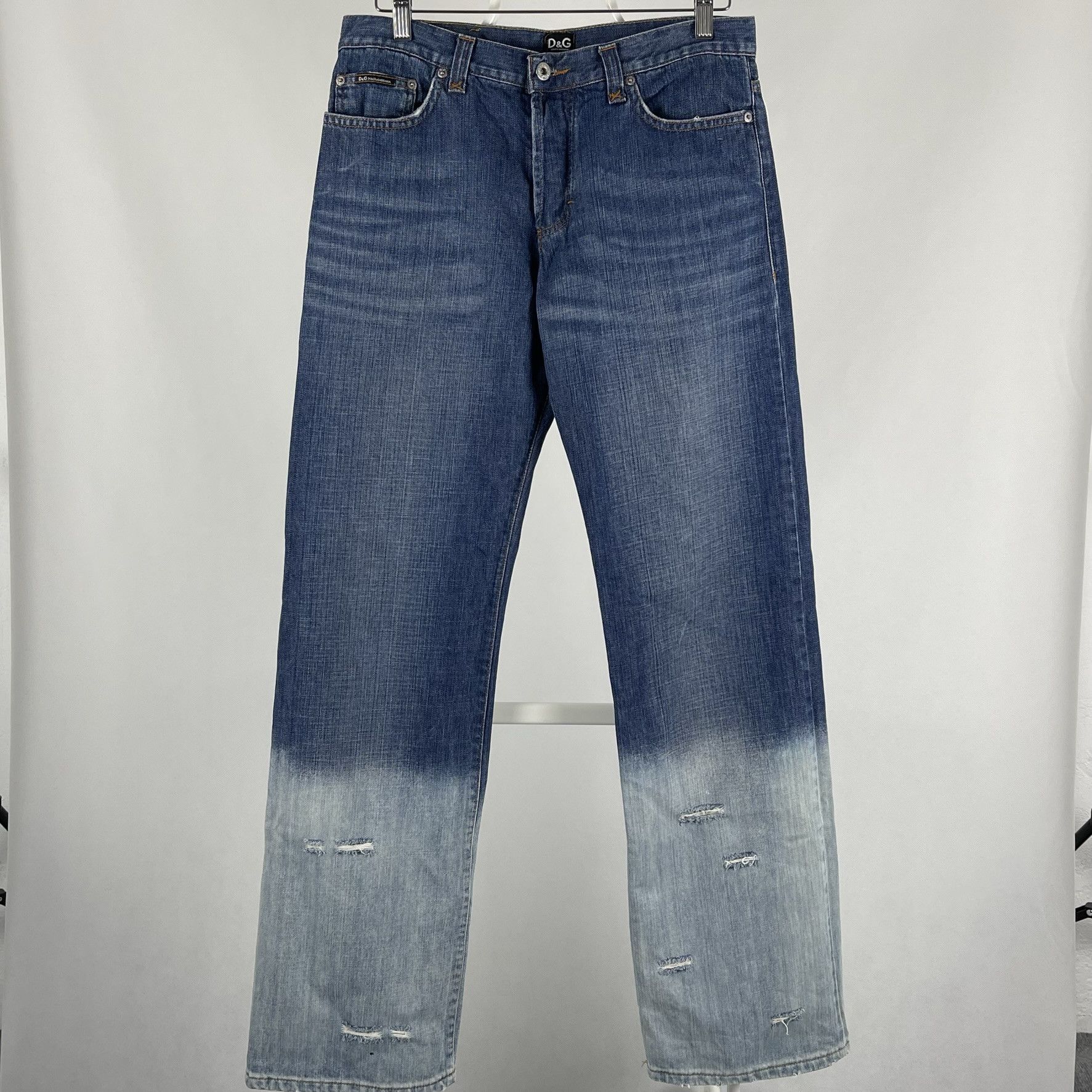 image of Dolce Gabbana x Italian Designers Dolce & Gabbana Ripped Double Color Jeans in Denim (Size 34)