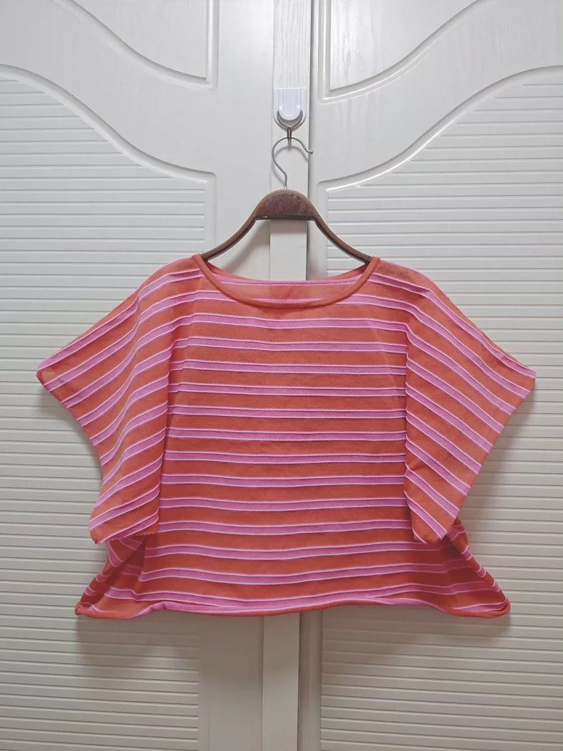 Issey Miyake Issey Miyake Pink striped knitted top Size M / US 6-8 / IT 42-44 - 1 Thumbnail