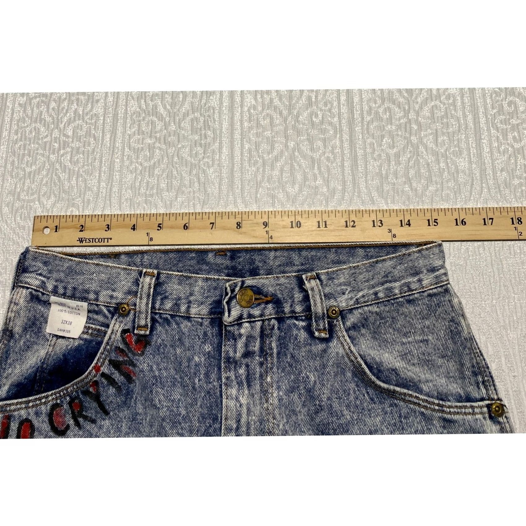 Vintage VINTAGE Sierra Ridge Jeans Adult 30x38 Blue Acid Wash Clown Handprint Graphic Graffiti Grunge 90s Mens Size US 30 / EU 46 - 4 Thumbnail