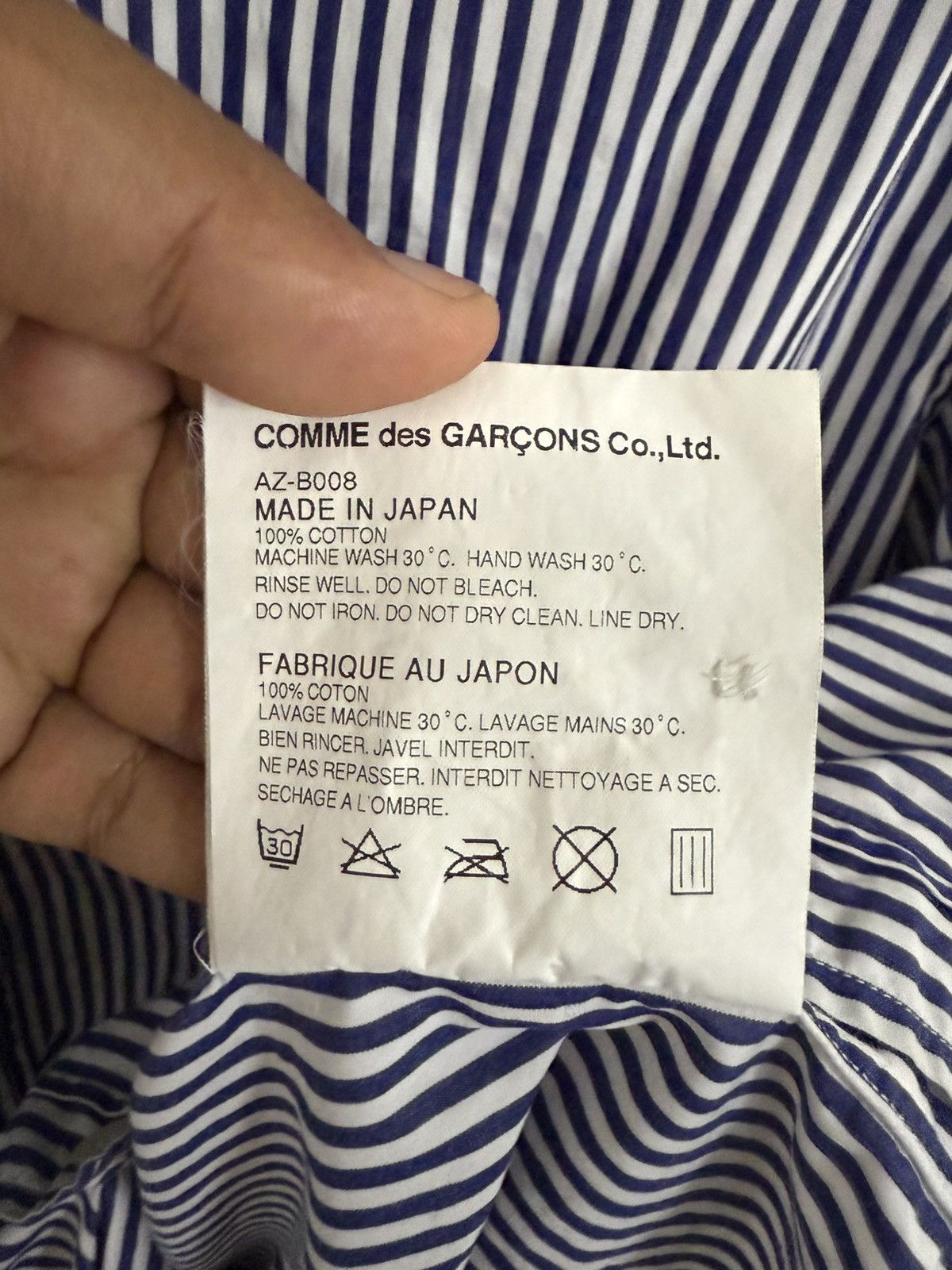 Comme des Garcons Homme Plus COMME DES GARCONS PLAY STRIPE BUTTON UP BLACK LOVE EMOJI Size US L / EU 52-54 / 3 - 7 Thumbnail