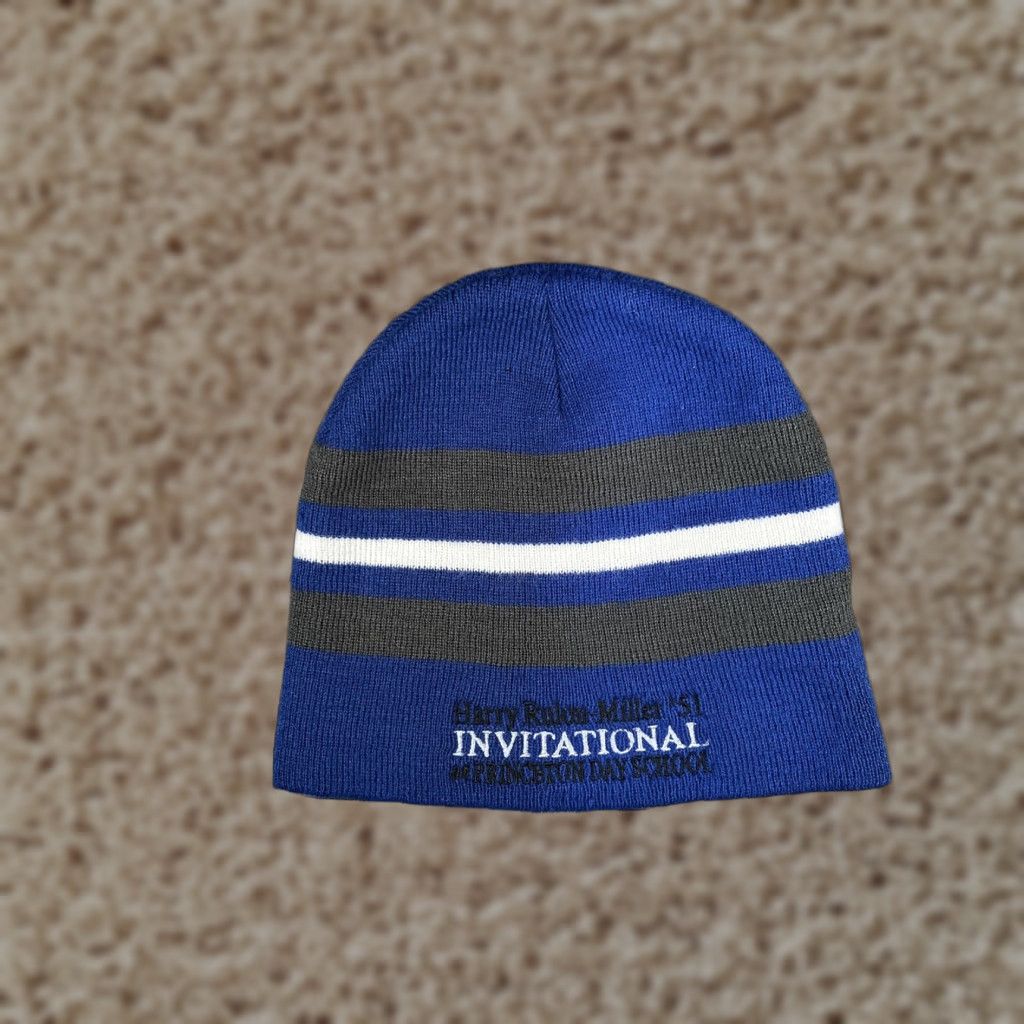 Vintage The Game Beanie Unisex One Size Blue Striped Princeton Day School Invitational Hat Size ONE SIZE - 1 Thumbnail