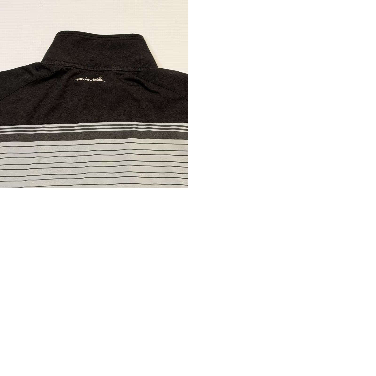 TravisMathew Travis Mathew Pullover Mens XL Gray 1/4 Zip Striped Golf Long Sleeve Stretch Shirt Size US XL / EU 56 / 4 - 9 Thumbnail