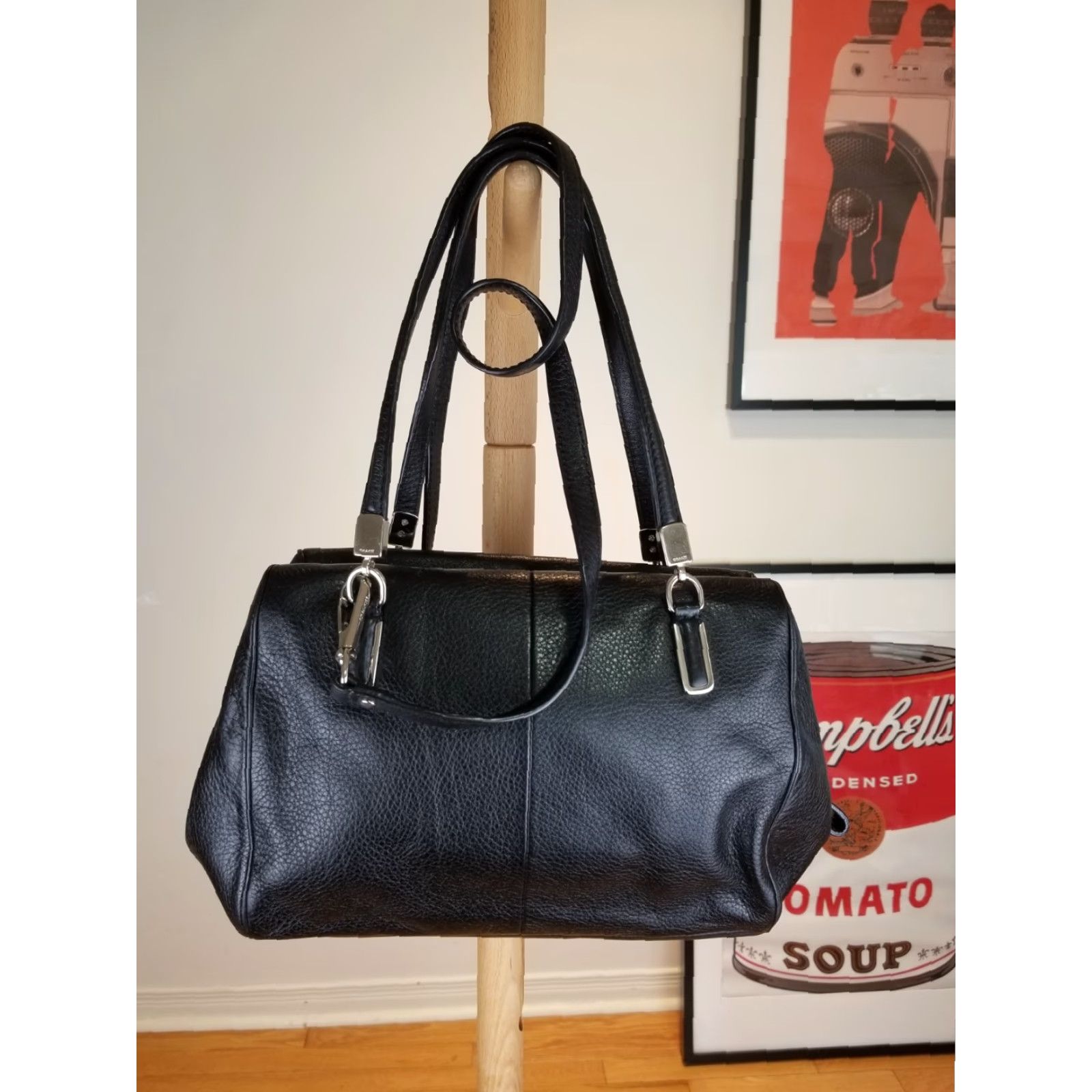 Coach VINTAGE COACH BLACK LEATHER SHOULDER HAND BAG CROSS BAG SZ 10'X8'X3' 25163 Size ONE SIZE - 7 Thumbnail