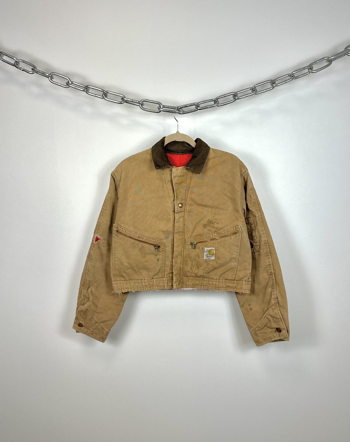 Carhartt Vintage 70s Carhartt USA Distressed Cropped Detroit Jacket Size US S / EU 44-46 / 1 - 1 Thumbnail