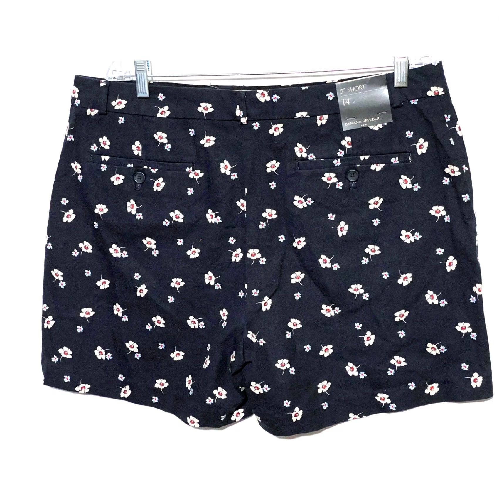 Banana Republic Banana Republic Floral Navy Chinos 5" Shorts Womens 14 Vacation Summer Boho NWT Size 36" / US 14 / IT 50 - 2 Thumbnail