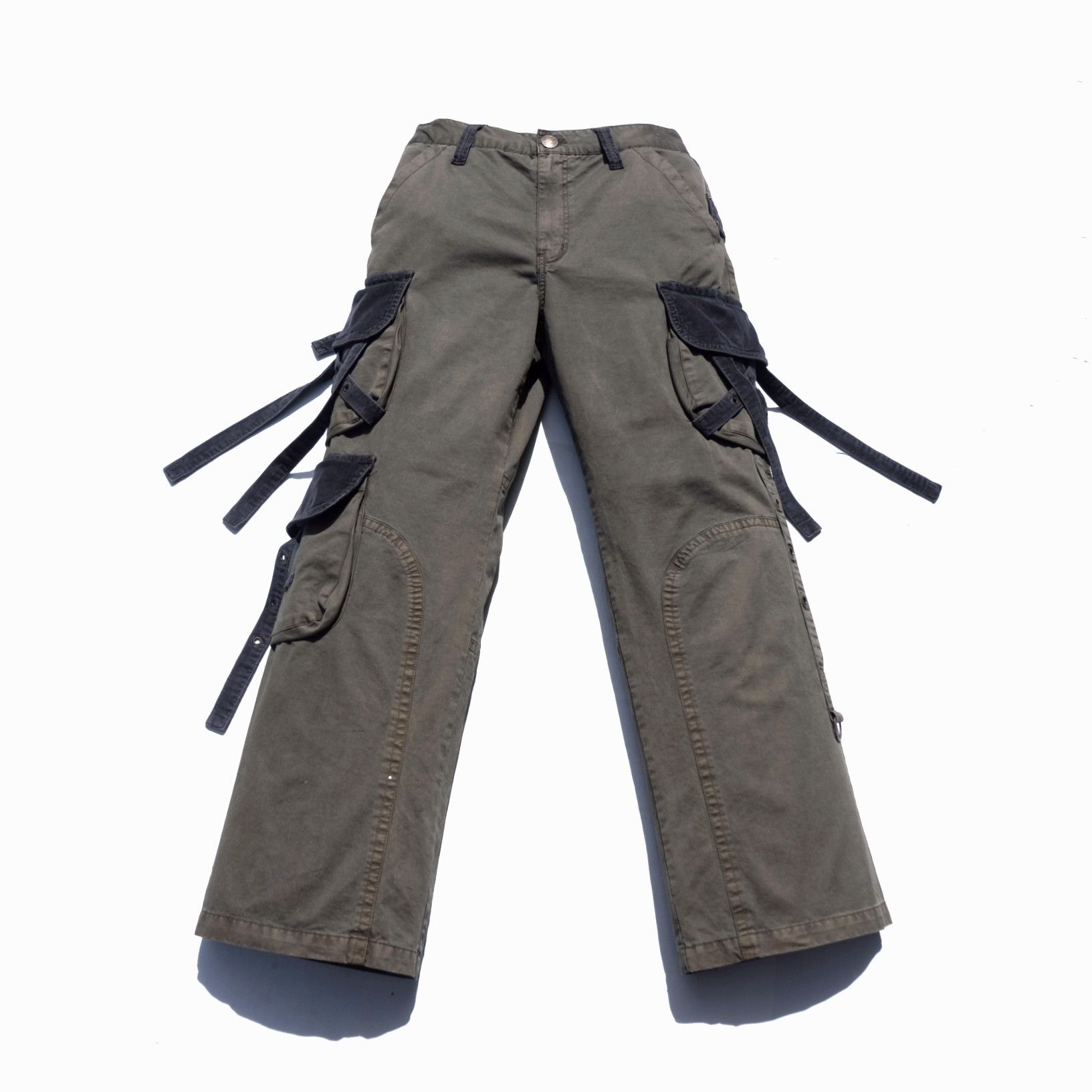 image of Kmrii x Tete Homme Bang Bang Multipocket Baggy Cargo Pants in Olive, Men's (Size 31)