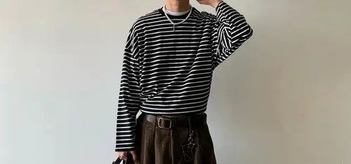 VIBE Stylish Striped Long Sleeve Shirt Size US M / EU 48-50 / 2 - 6 Thumbnail
