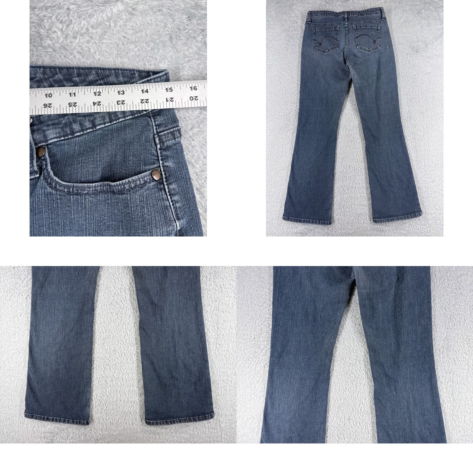 Lee Lee Jeans Women 16 Blue Denim Dark Wash Bootcut Mid Rise Cotton Riders 34x30 Size 38" / US 16 / IT 52 - 9 Thumbnail