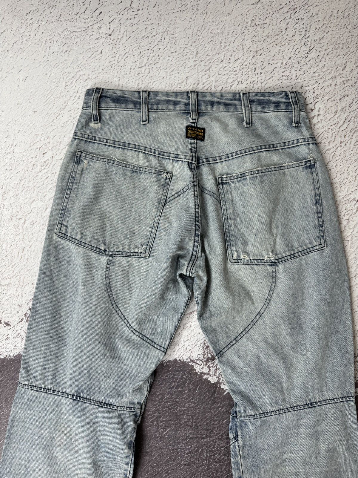 G-Star G-Star Raw Elwood vintage light blue double knee denim jeans Size US 32 / EU 48 - 17 Thumbnail