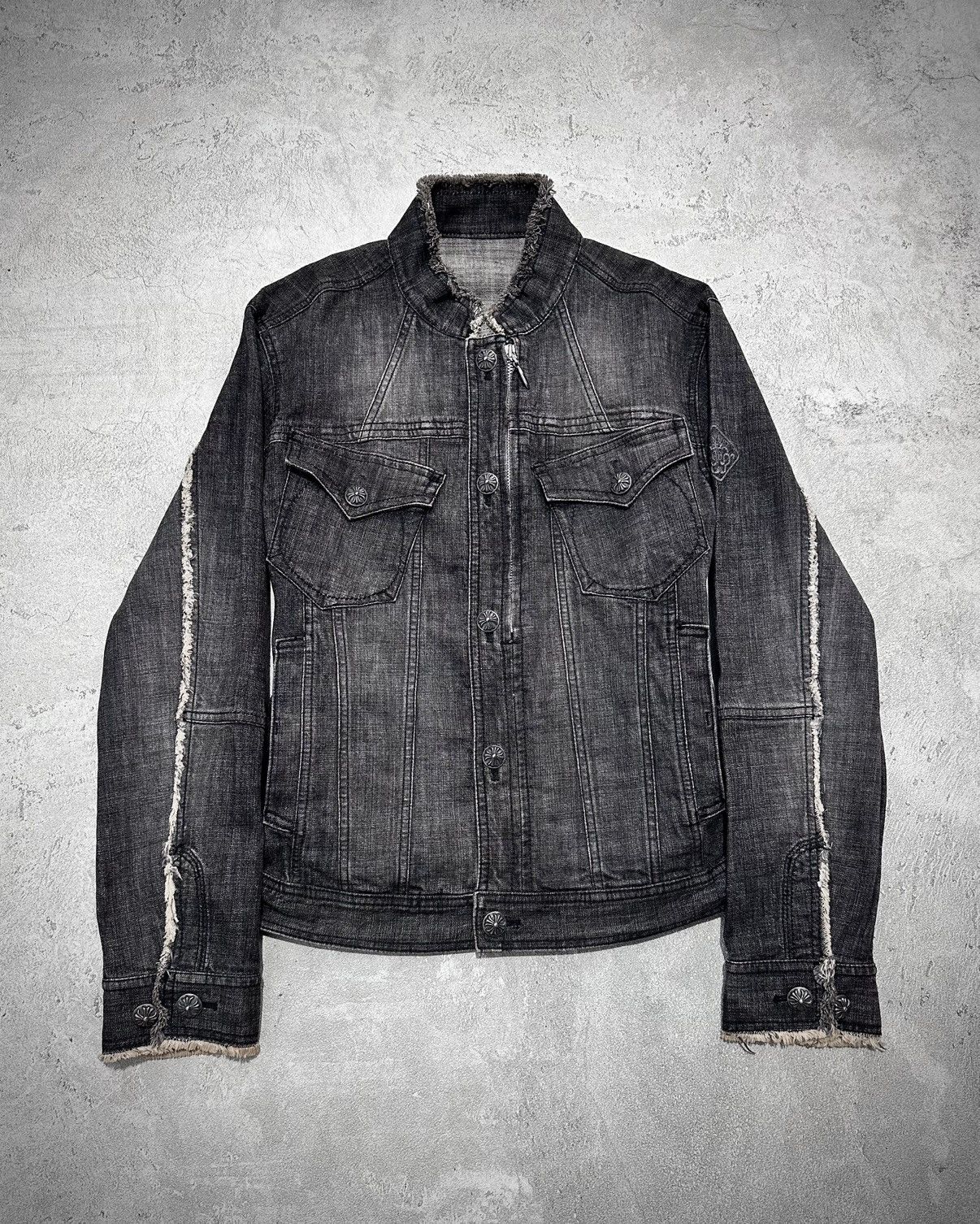 Japanese Brand A-Journey Distressed Stone Washed Biker Denim Jacket Size US M / EU 48-50 / 2 - 1 Thumbnail