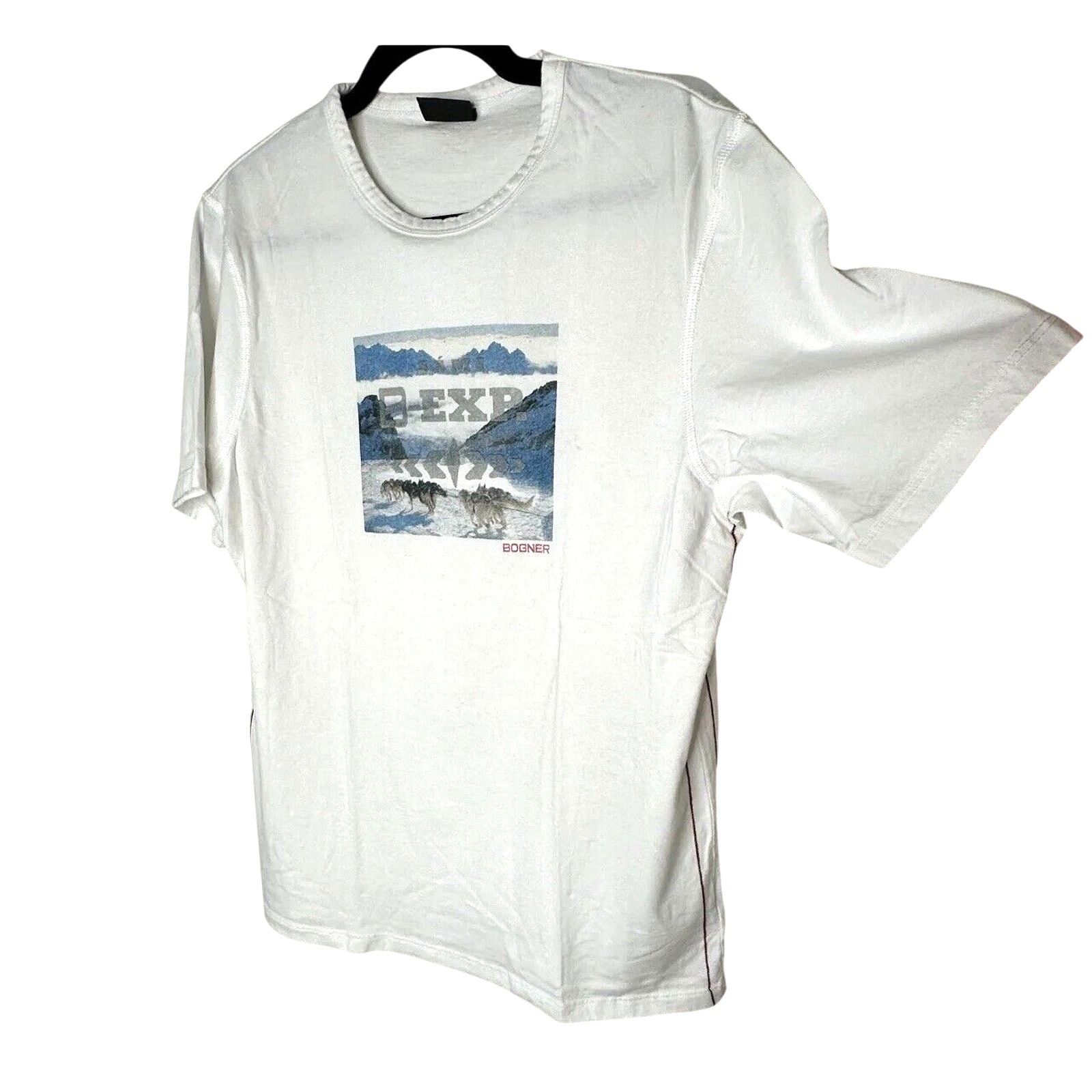 Bogner Bogner Ivory Blue Dog Sled Short Sleeve Round Neck Tee XL Size XL / US 12-14 / IT 48-50 - 1 Thumbnail