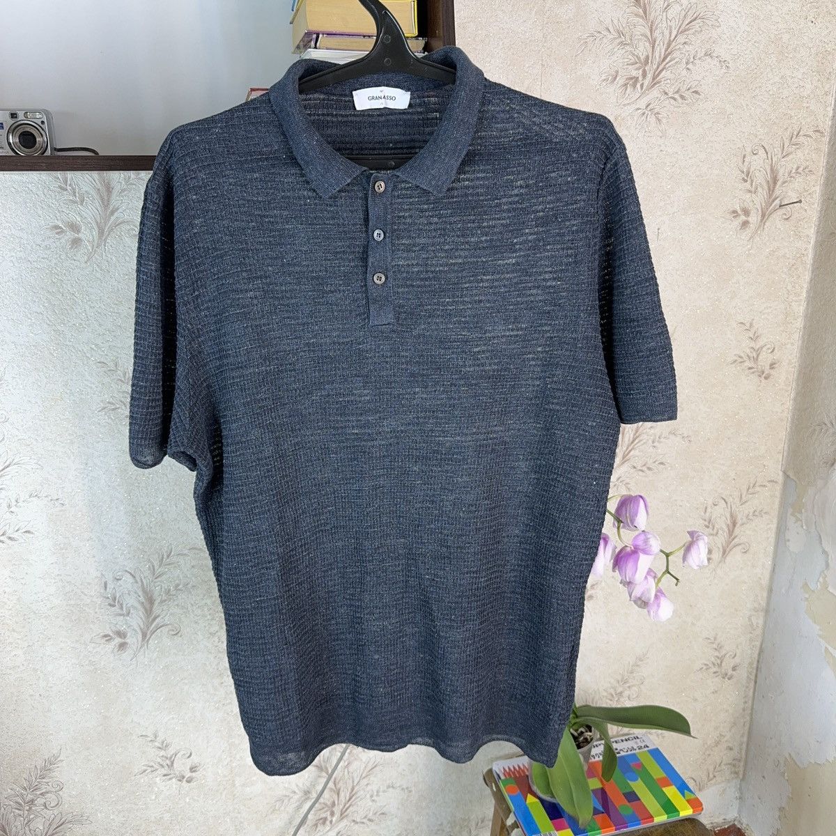 Gran Sasso Gran Sasso T shirt Polo Luxury Italian XL Dark Blue Knited Size US XL / EU 56 / 4 - 1 Thumbnail