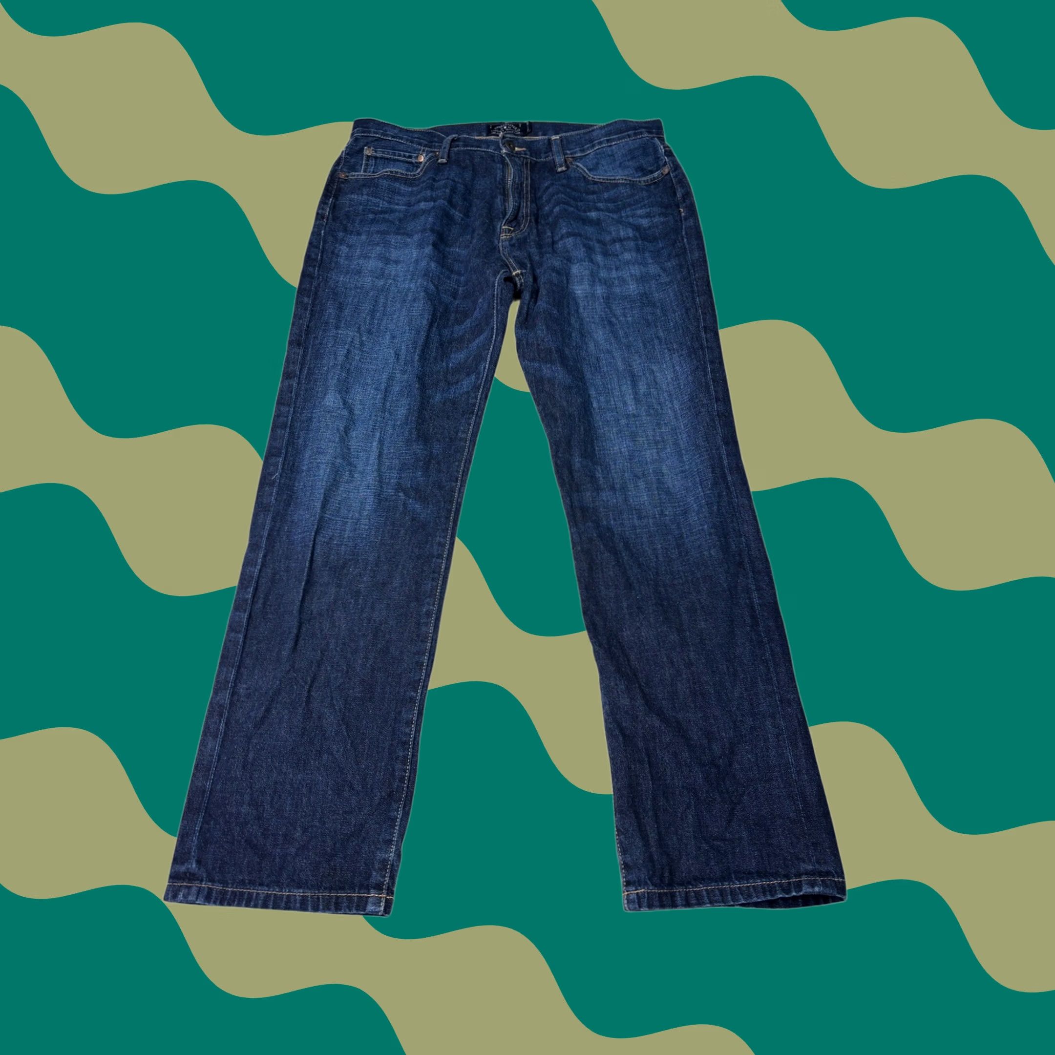 Lucky Brand Lucky Brand 221 Original Straight Jeans Mens 38x30 Dark Blue 100% Cotton Denim Jeans Size US 38 / EU 54 - 1 Thumbnail