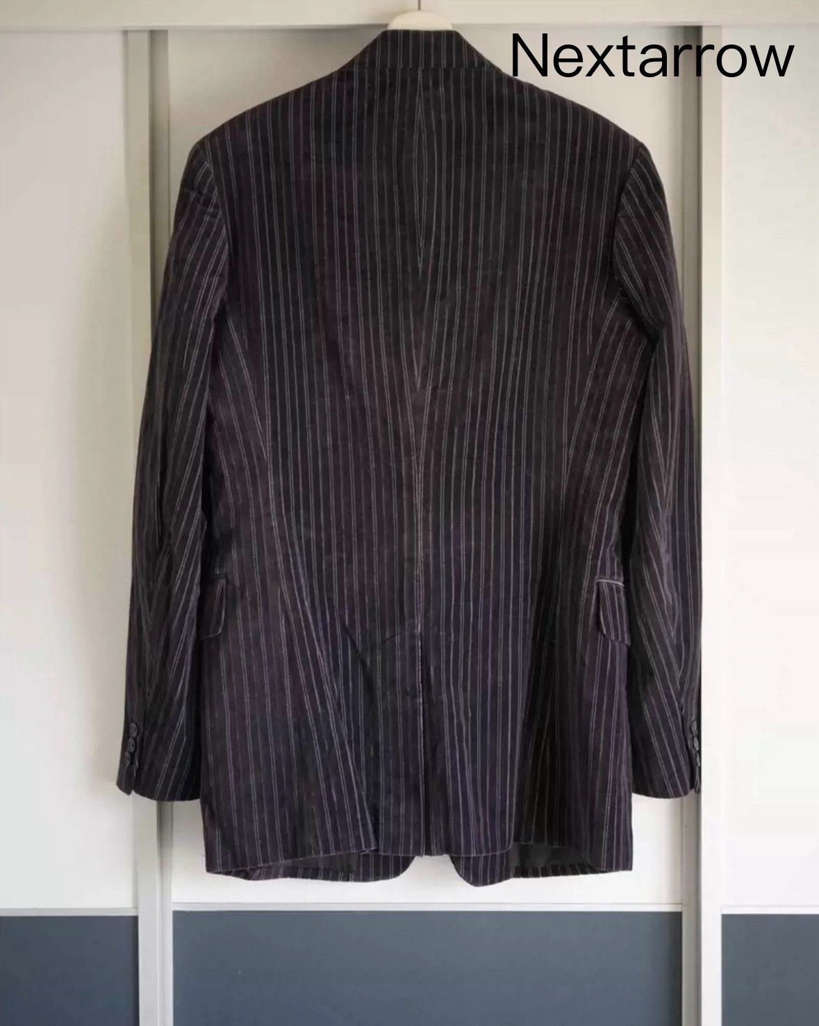 Yohji Yamamoto Yohji Yamamoto Purple Velvet Striped Suit 2412-Nextarrow Size US XL / EU 56 / 4 - 2 Thumbnail
