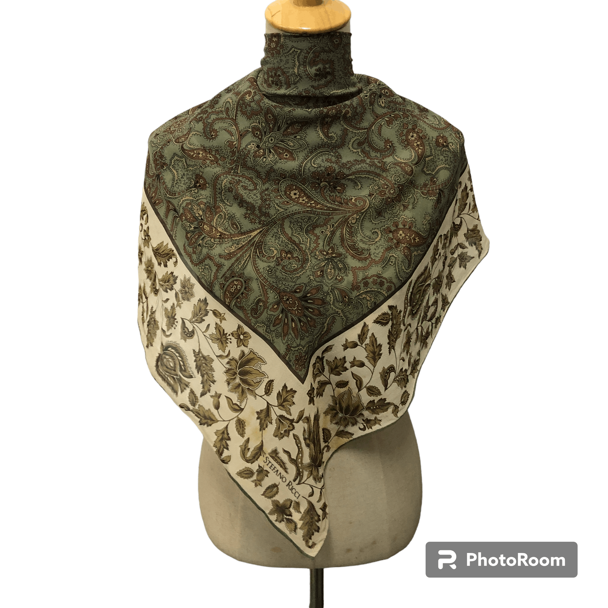 Stefano Ricci Stefano Ricci Floral Hand Rolled Silk Scarf M1044 Size ONE SIZE - 1 Thumbnail
