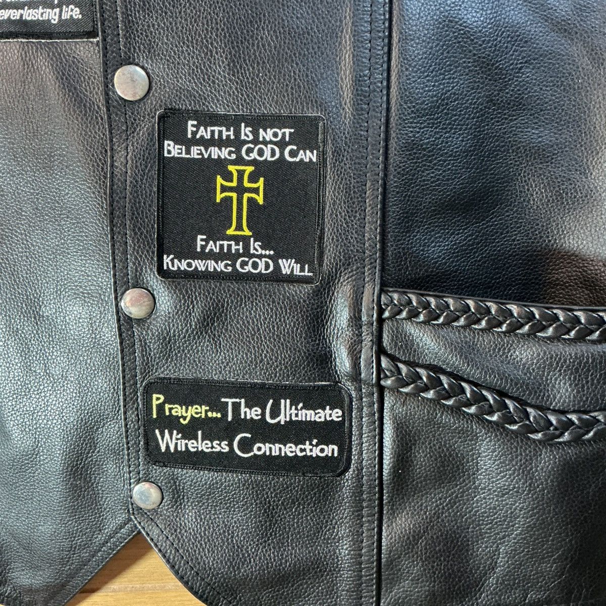 Other Vintage Leather Motorcycle Vest Mens Black 5XL Biker Club Size US XXL / EU 58 / 5 - 4 Thumbnail