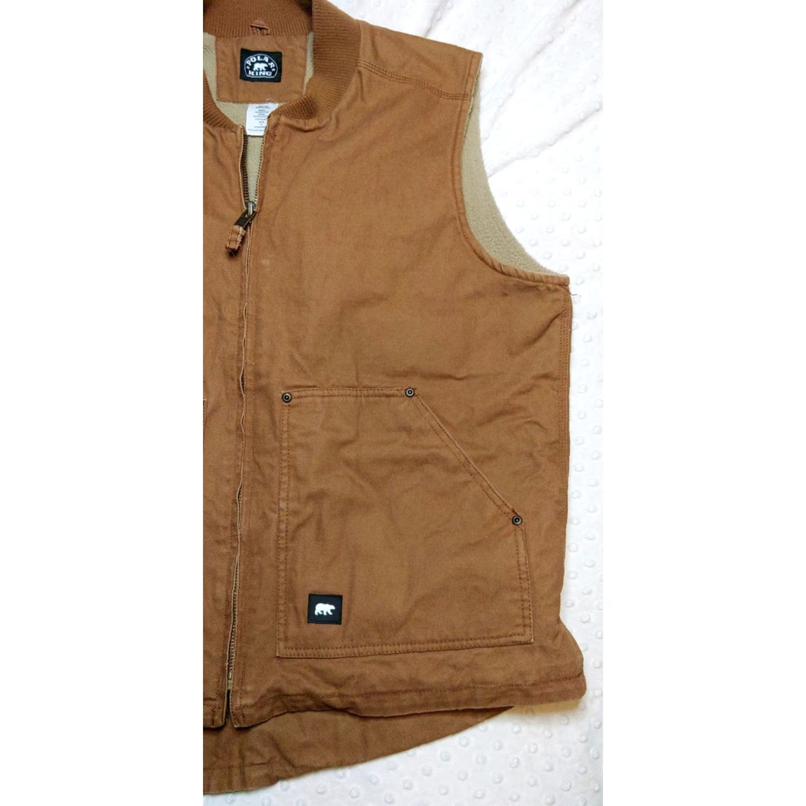 Vintage Sherpa Polar King Brown Tan Canvas Sherpa Vest XL Tall? Size US L / EU 52-54 / 3 - 2 Thumbnail