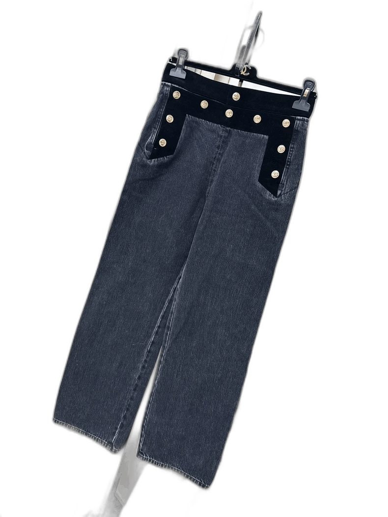 Chanel Chanel Velvet Denim Long Pants 20A Size 35" - 1 Thumbnail