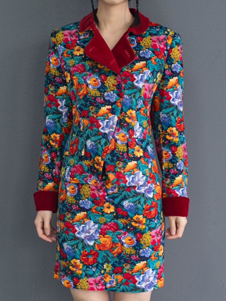 Kenzo KENZO Floral velvet patchwork set vintage Size M / US 6-8 / IT 42-44 - 5 Thumbnail