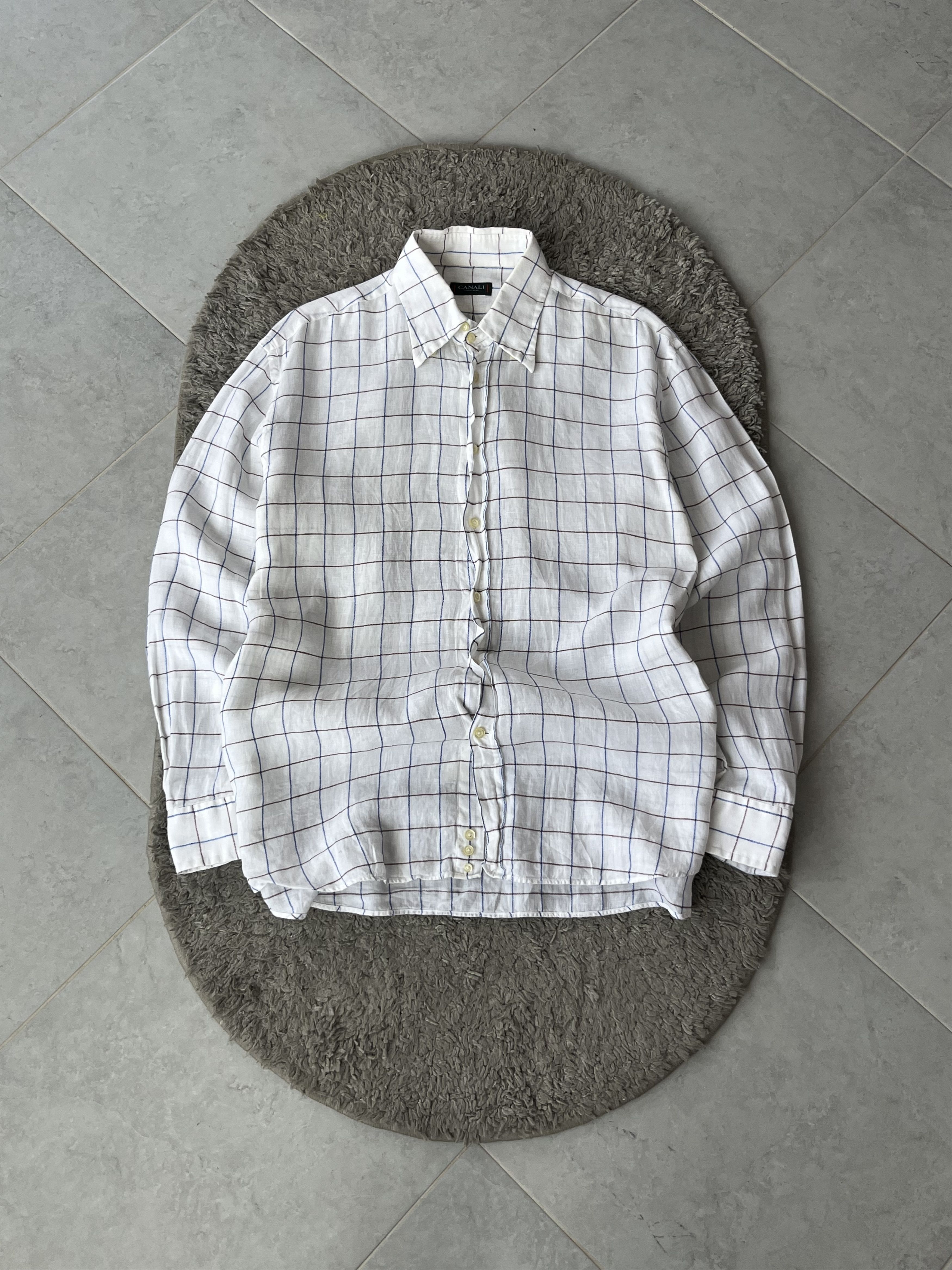 Canali CANALI Vintage Checkered Shirt Very Rare MADE IN ITALY Size US XL / EU 56 / 4 - 1 Thumbnail