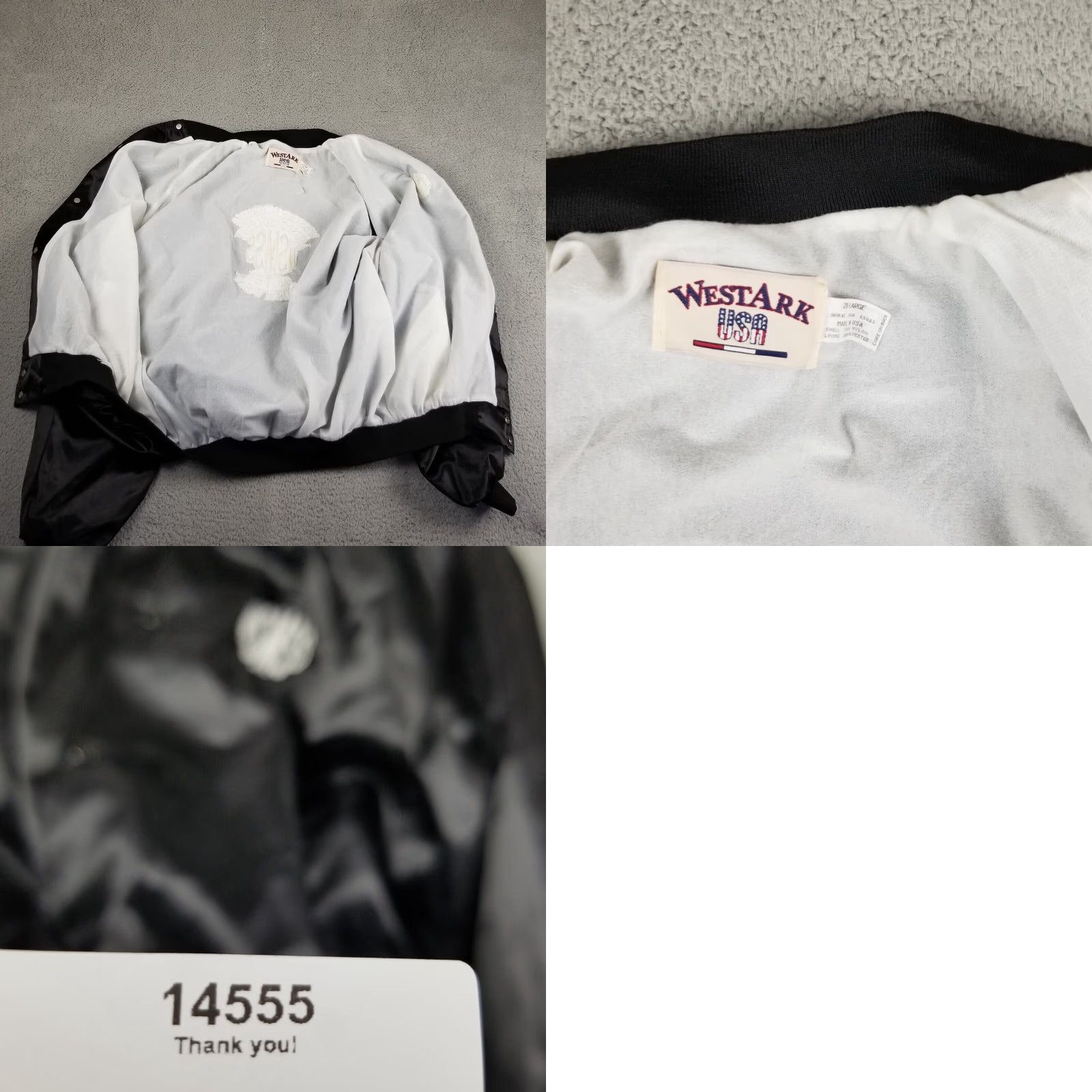 Vintage VINTAGE Satin Bomber Jacket Men 2XL Black WSMSS Cowboy Western 80s 90s Keith Mens Jacket Size US XXL / EU 58 / 5 - 8 Thumbnail