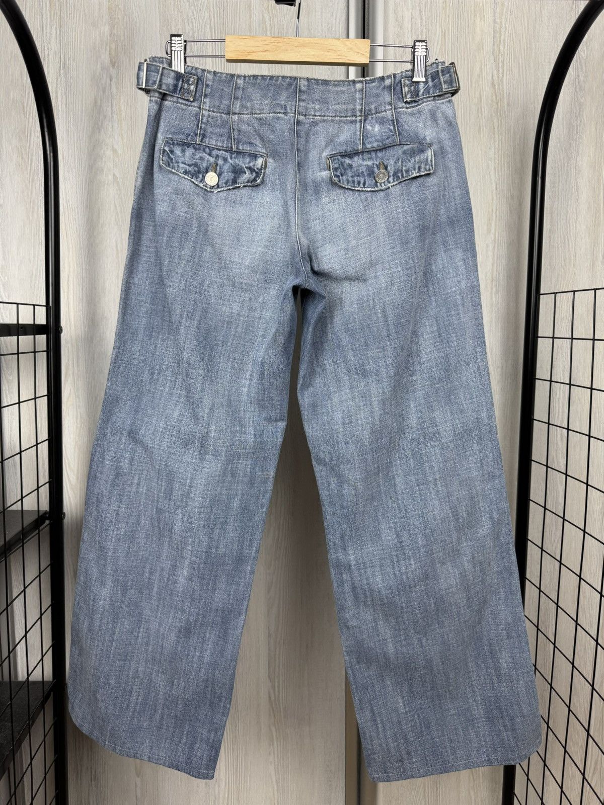 Armani Armani Jeans Blue Flared Wide leg double knee denim jeans Size 30" / US 8 / IT 44 - 6 Thumbnail