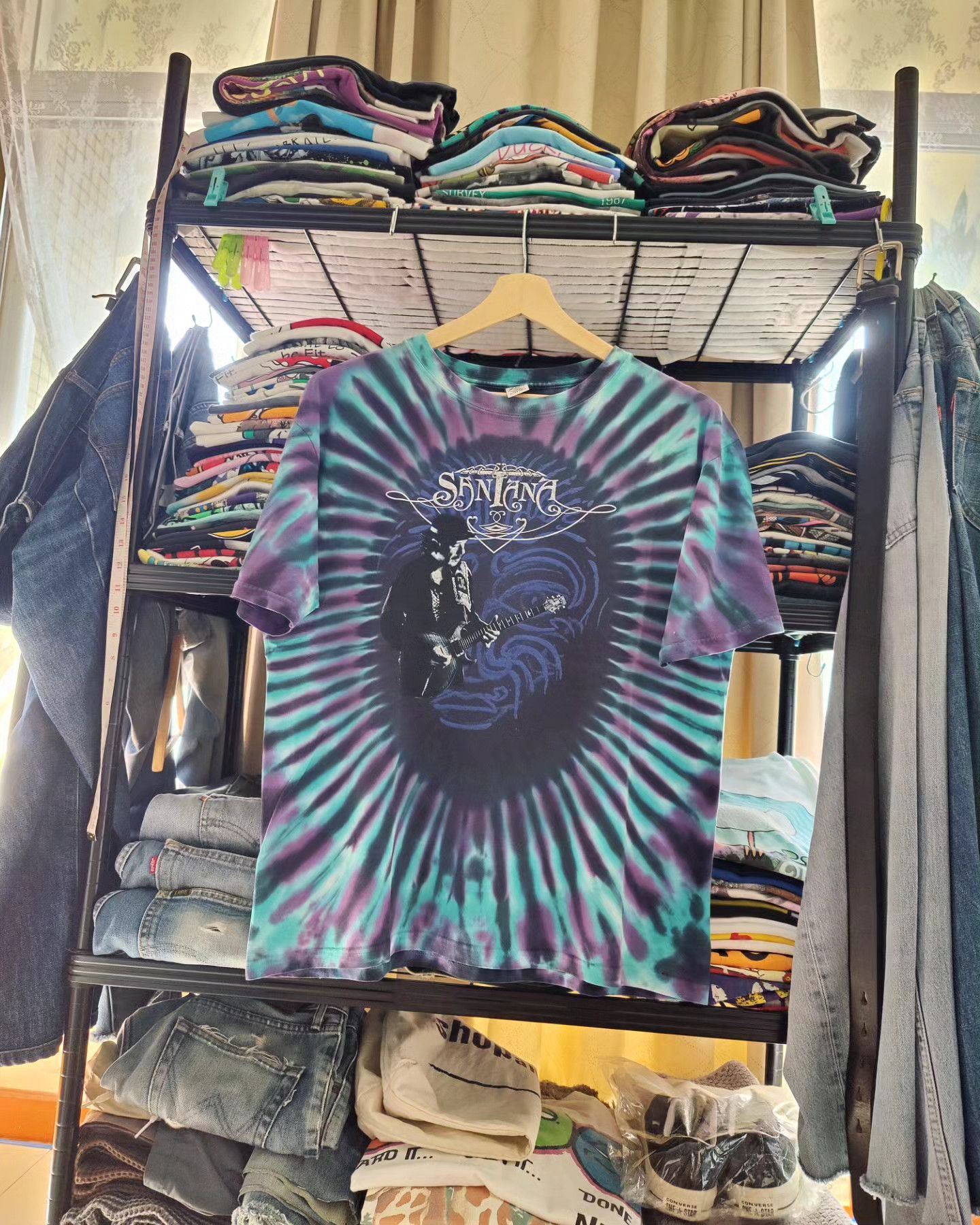 Band Tees × Vintage vintage Tie-dye Santana - Embrace Your Light Size US M / EU 48-50 / 2 - 1 Thumbnail