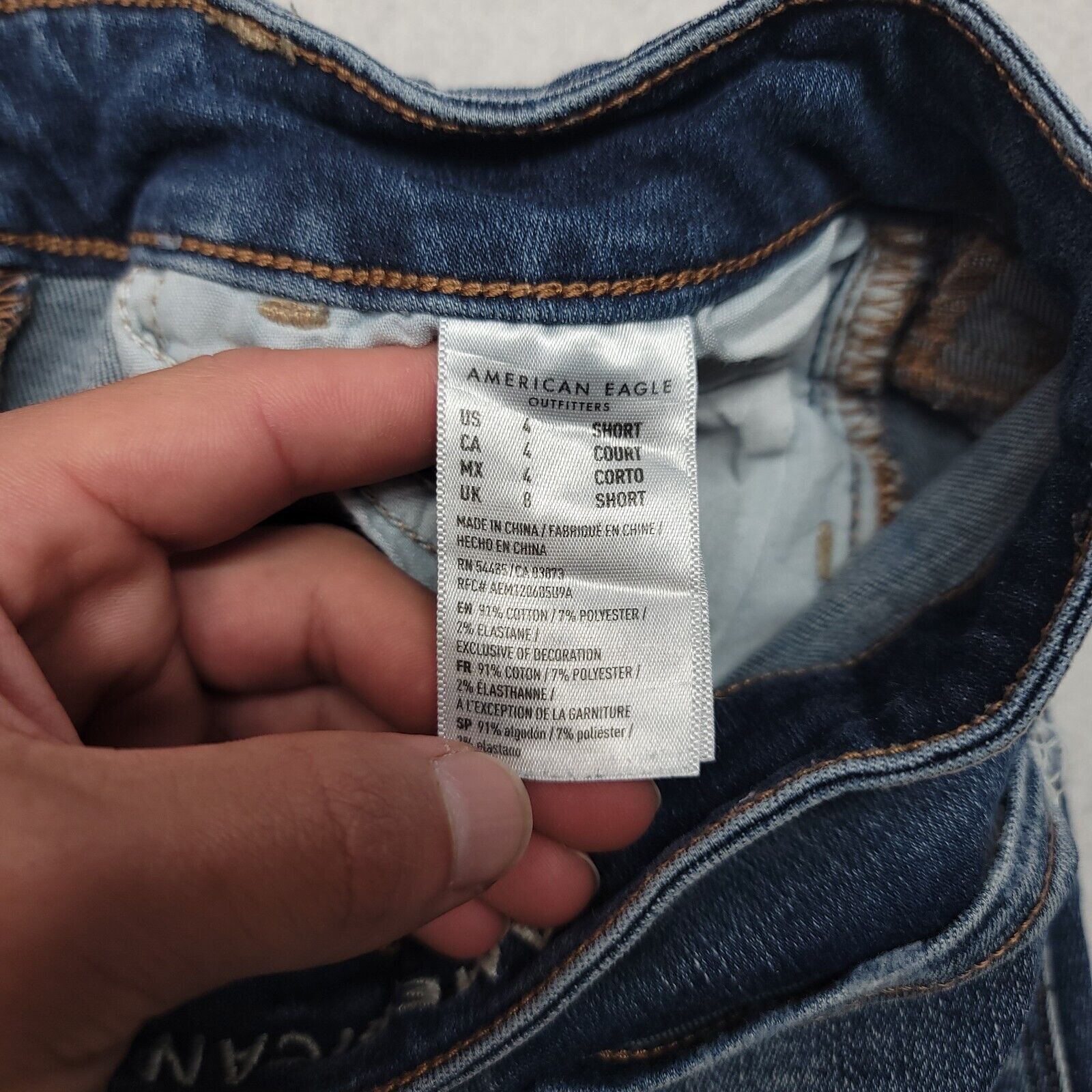 American Eagle Outfitters American Eagle Casual Denim Jean Shorts Womens Size 4 Blue Size 27" / US 4 / IT 40 - 3 Thumbnail