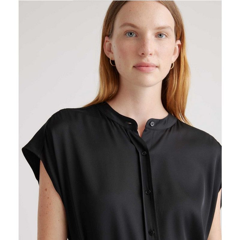 Quince Quince Washable Stretch Silk Midi Shirt Dress Size M NWT Size M / US 6-8 / IT 42-44 - 2 Thumbnail