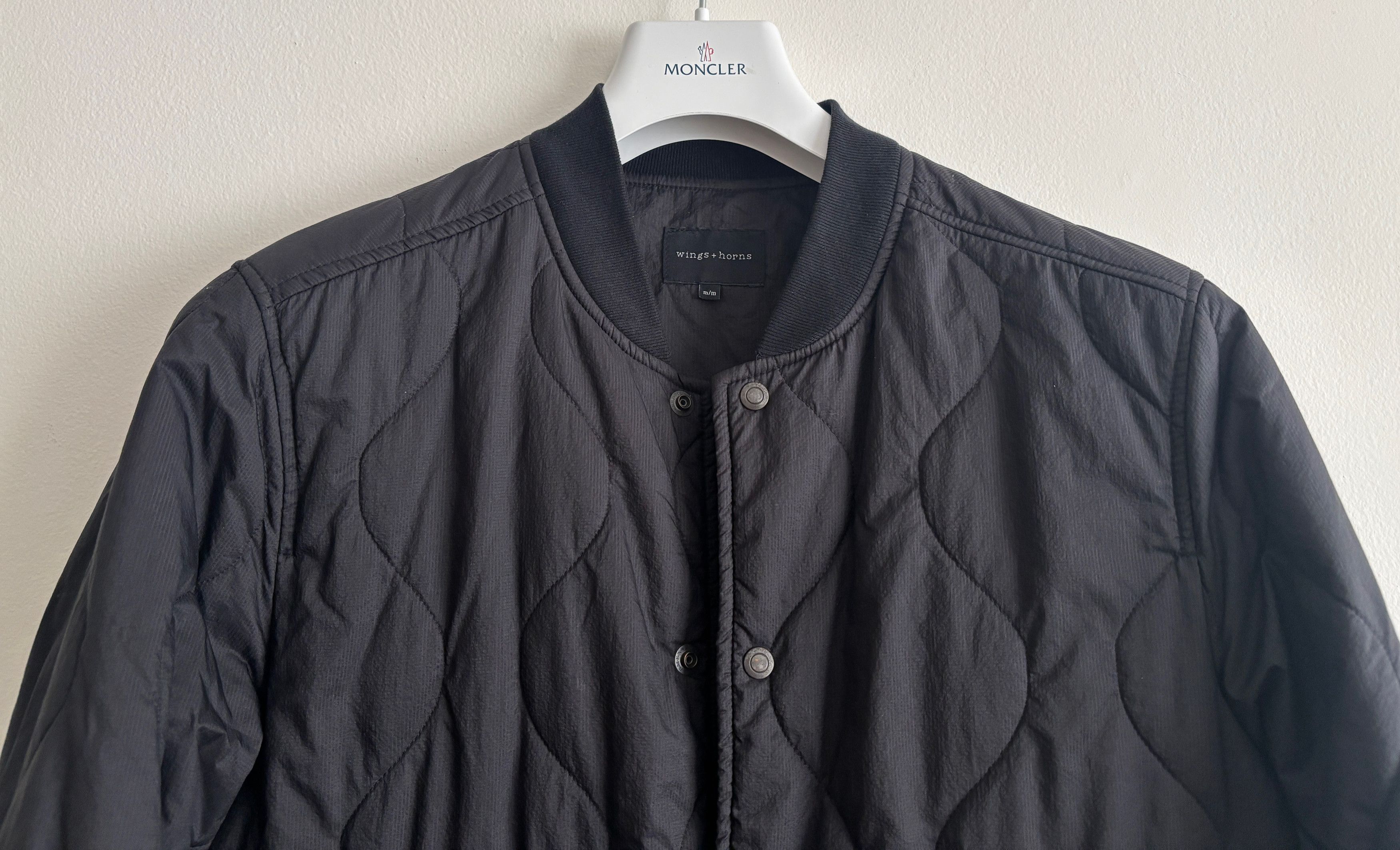 Wings + Horns $ Black Nylon Quilted Primaloft Combat Bomber Jacket - Small Size US S / EU 44-46 / 1 - 2 Thumbnail