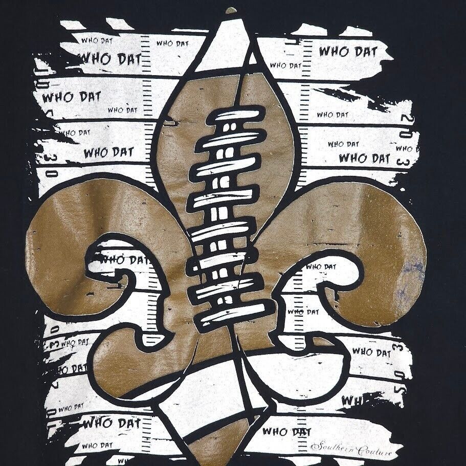 Gildan New Orleans Saints T Shirt Mens Size XL Black Who Dat NFL Size US XL / EU 56 / 4 - 4 Thumbnail